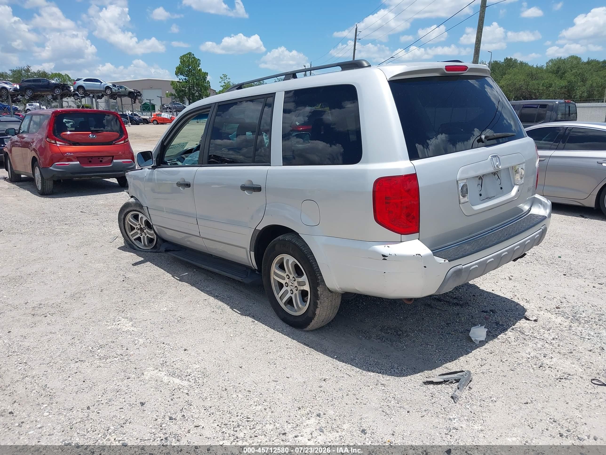 2003 Honda Pilot Ex-l Silver vin: 2HKYF18553H515624