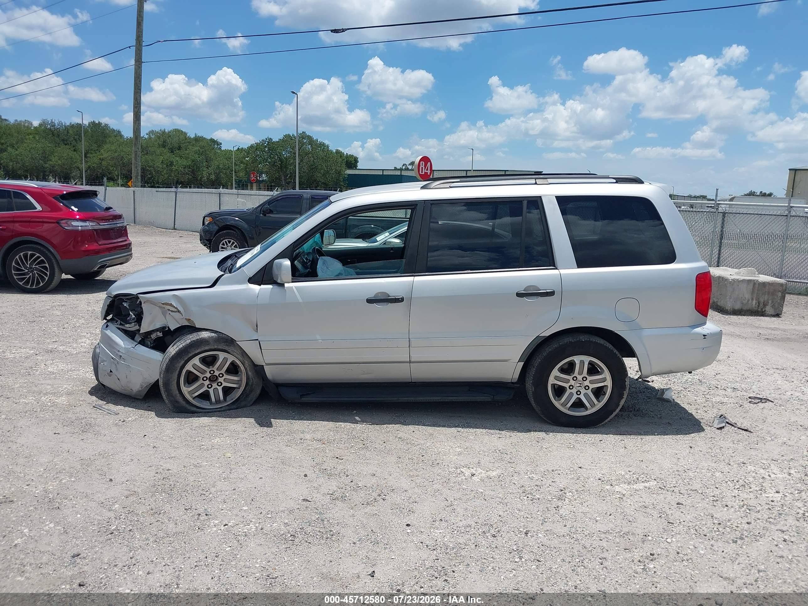 2003 Honda Pilot Ex-l Silver vin: 2HKYF18553H515624