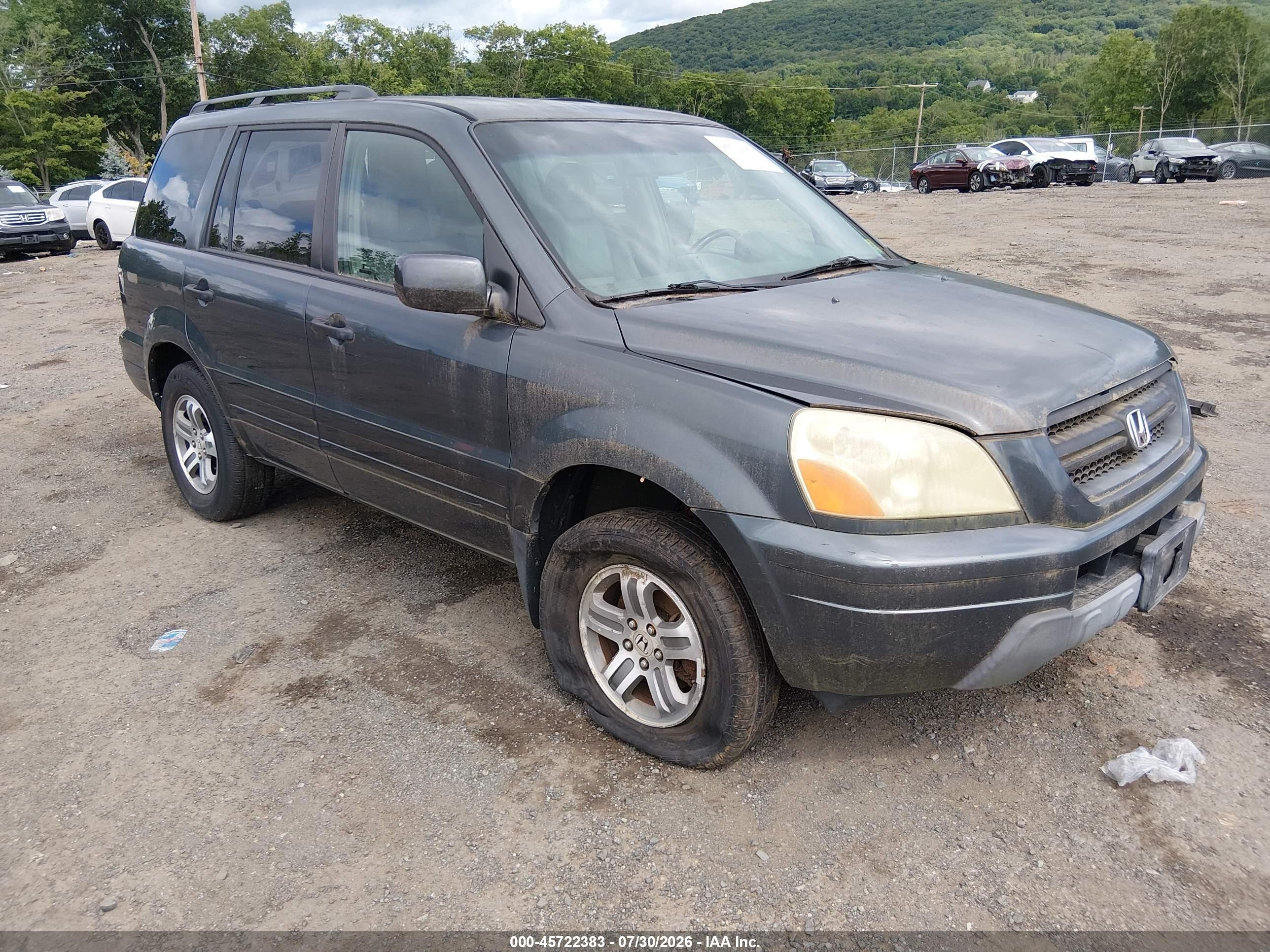 2004 Honda Pilot Ex-l Серый vin: 2HKYF18554H504902