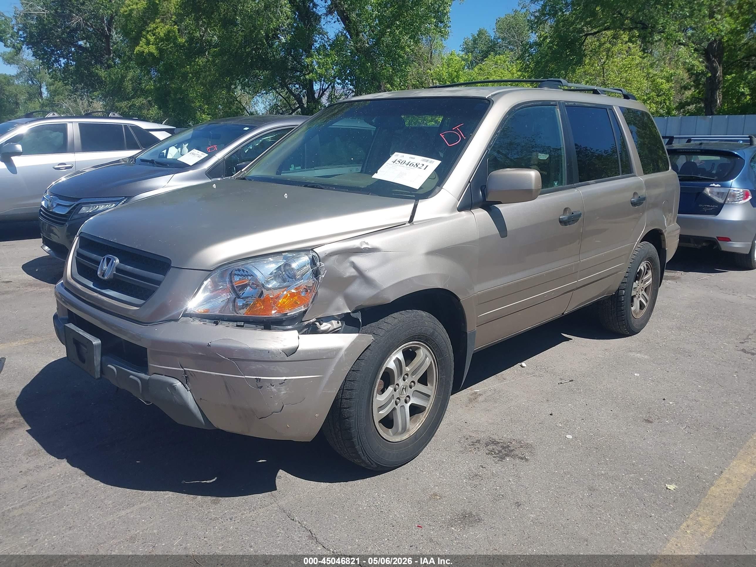 2004 Honda Pilot Ex-l Gold vin: 2HKYF18554H540072