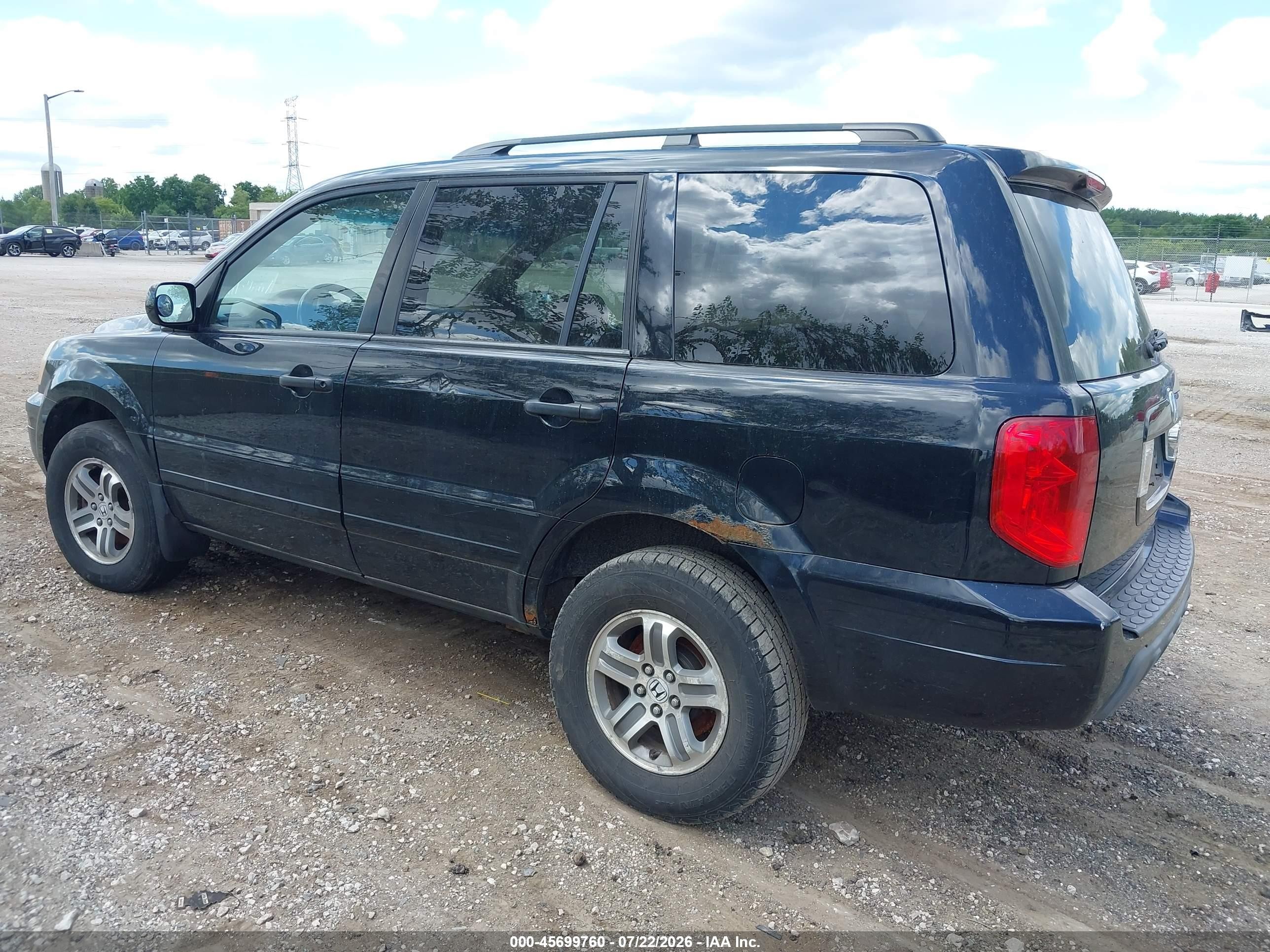 2004 Honda Pilot Ex-l Black vin: 2HKYF18554H547510