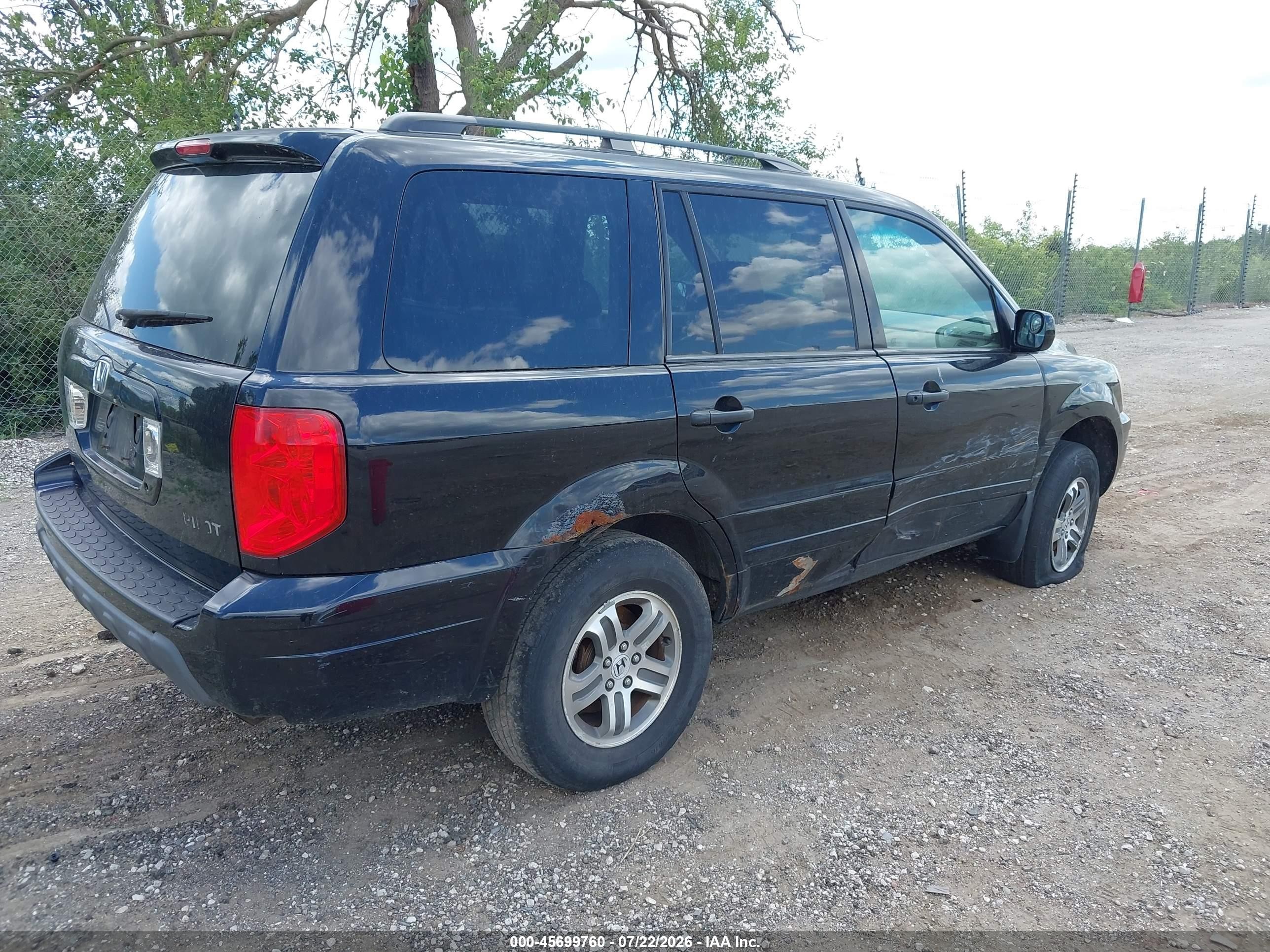 2004 Honda Pilot Ex-l Black vin: 2HKYF18554H547510