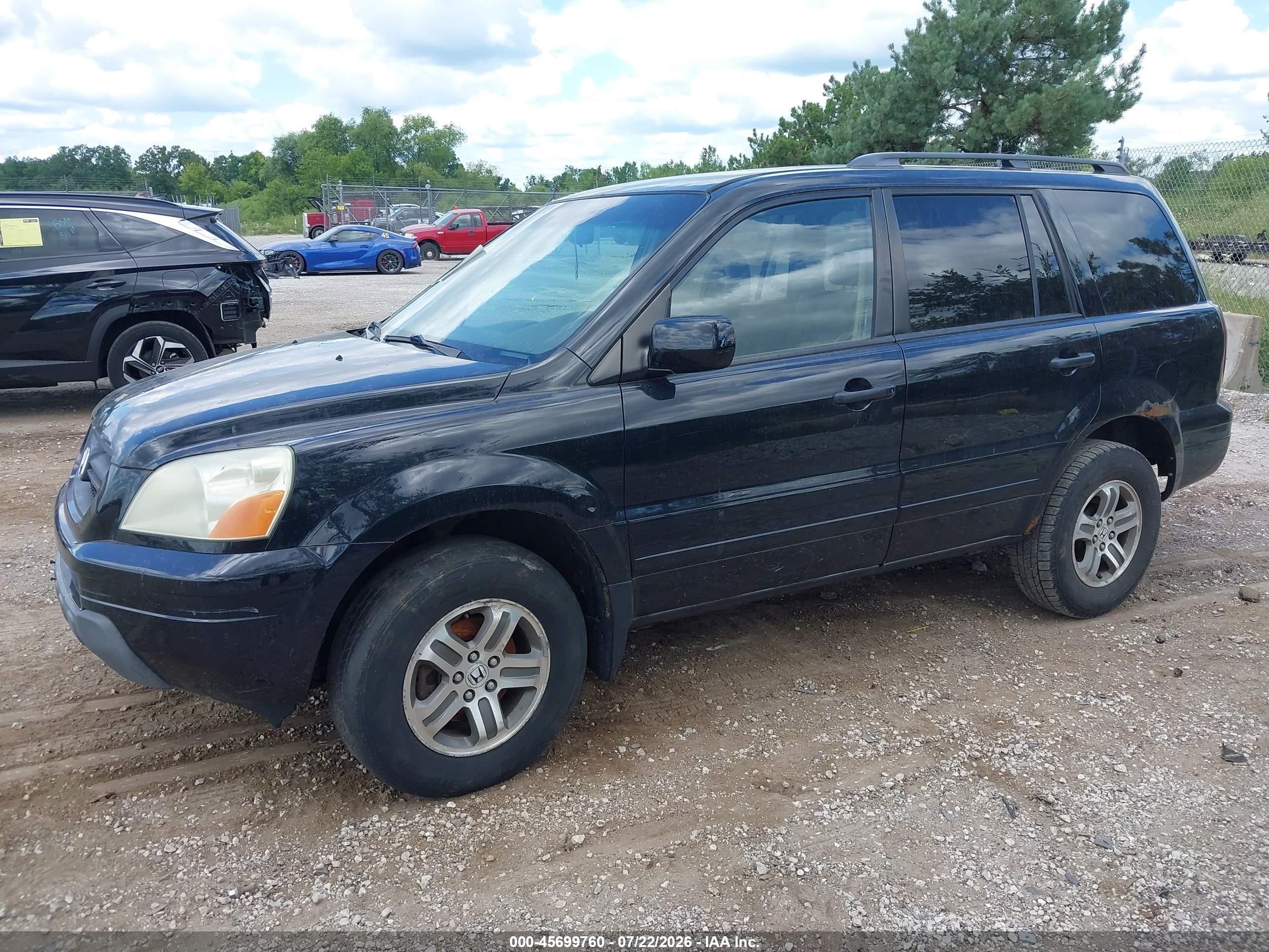 2004 Honda Pilot Ex-l Black vin: 2HKYF18554H547510