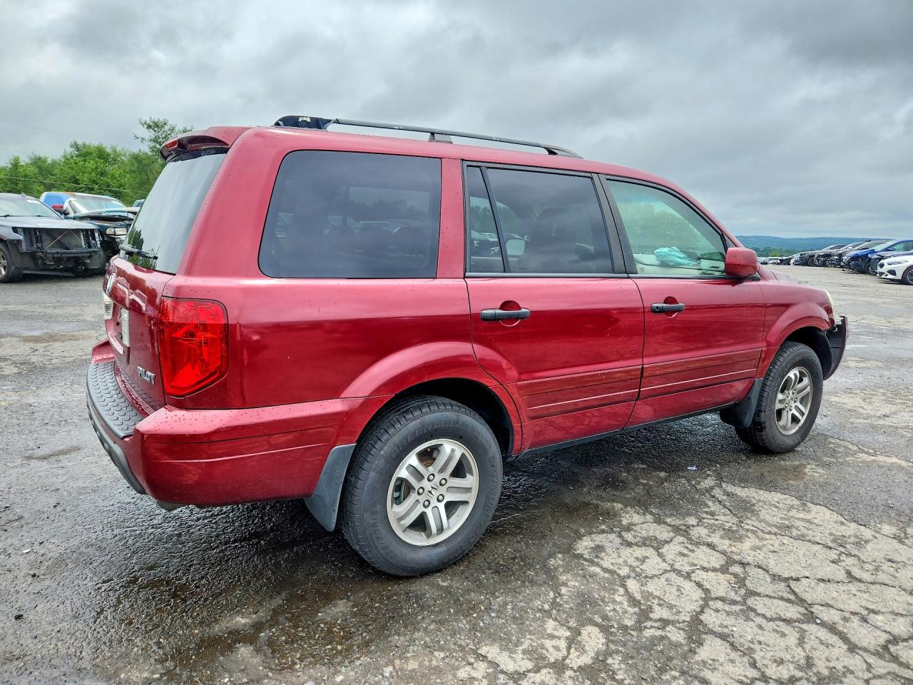 2004 Honda Pilot Exl Red vin: 2HKYF18554H549631