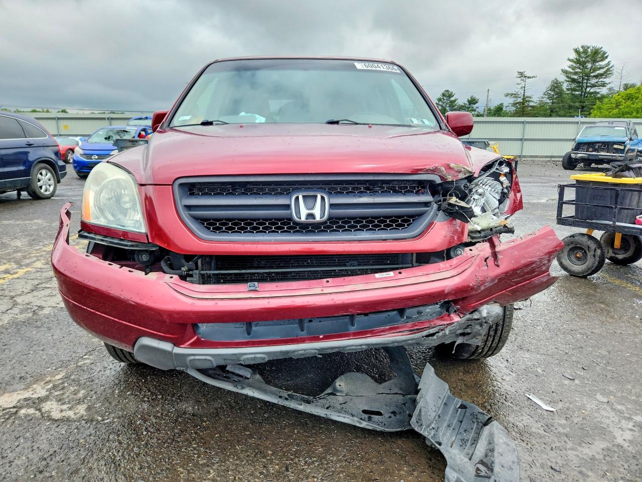 2004 Honda Pilot Exl Red vin: 2HKYF18554H549631