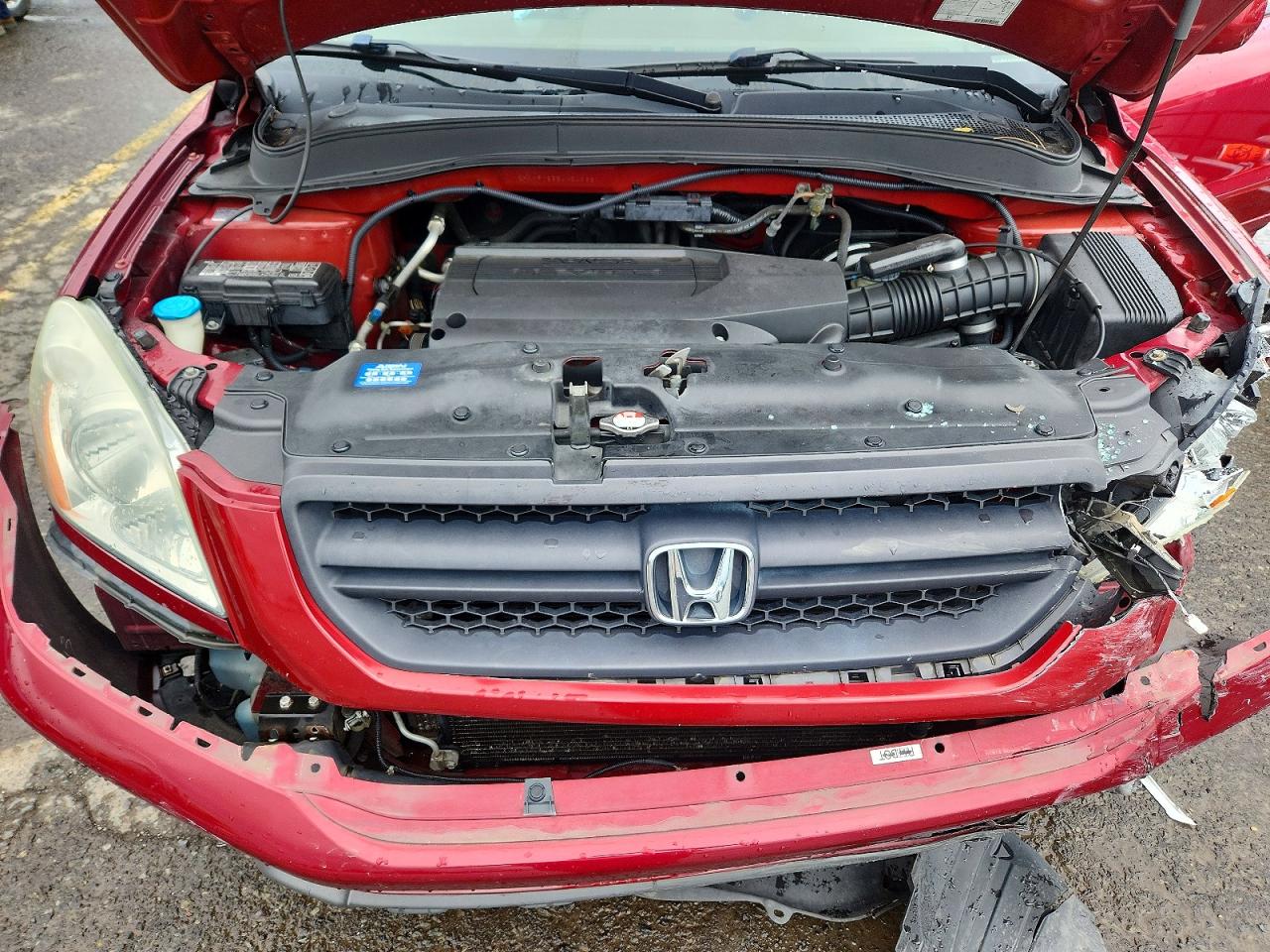 2004 Honda Pilot Exl Red vin: 2HKYF18554H549631