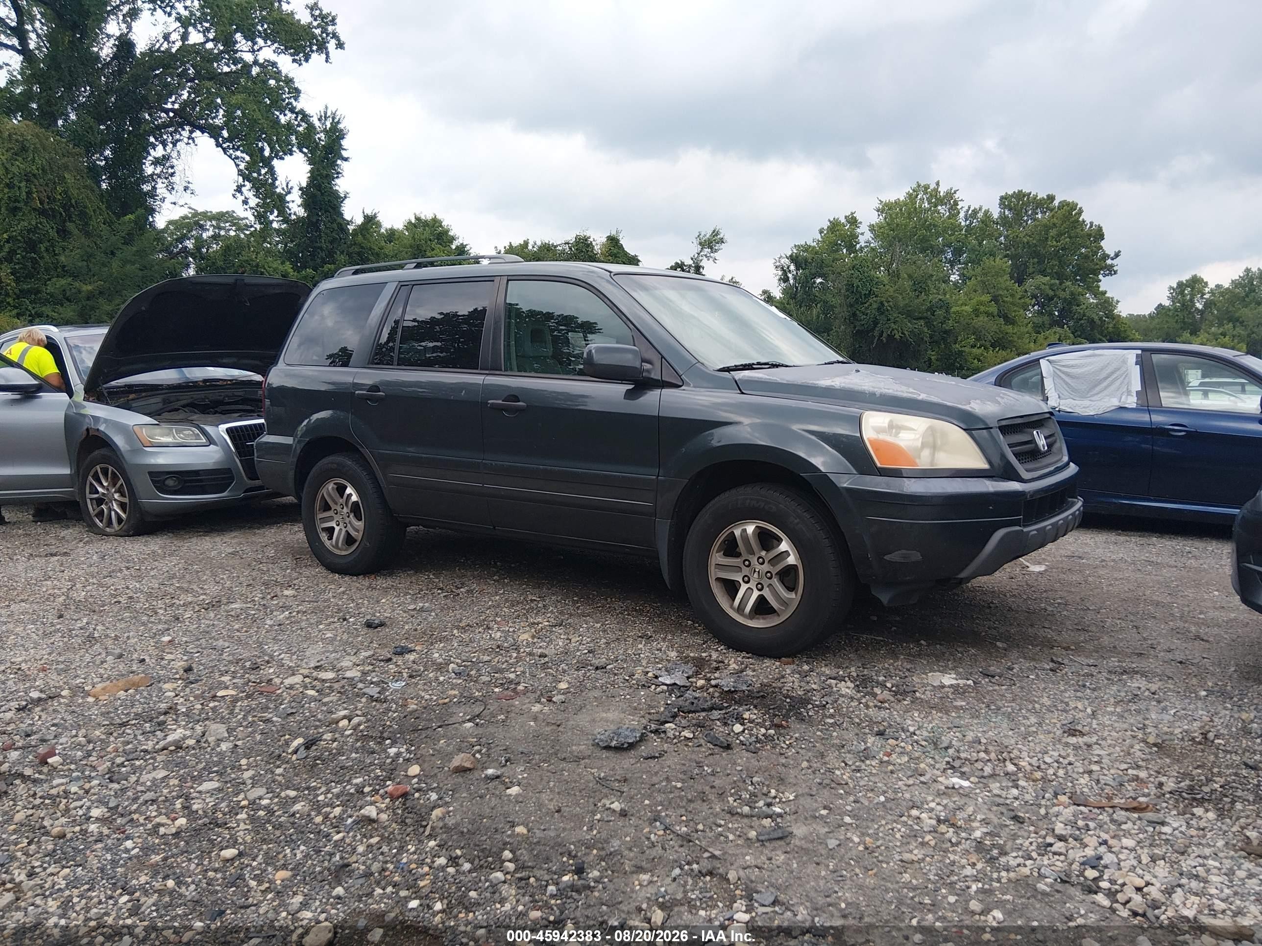 2004 Honda Pilot Ex-l Серый vin: 2HKYF18554H584895