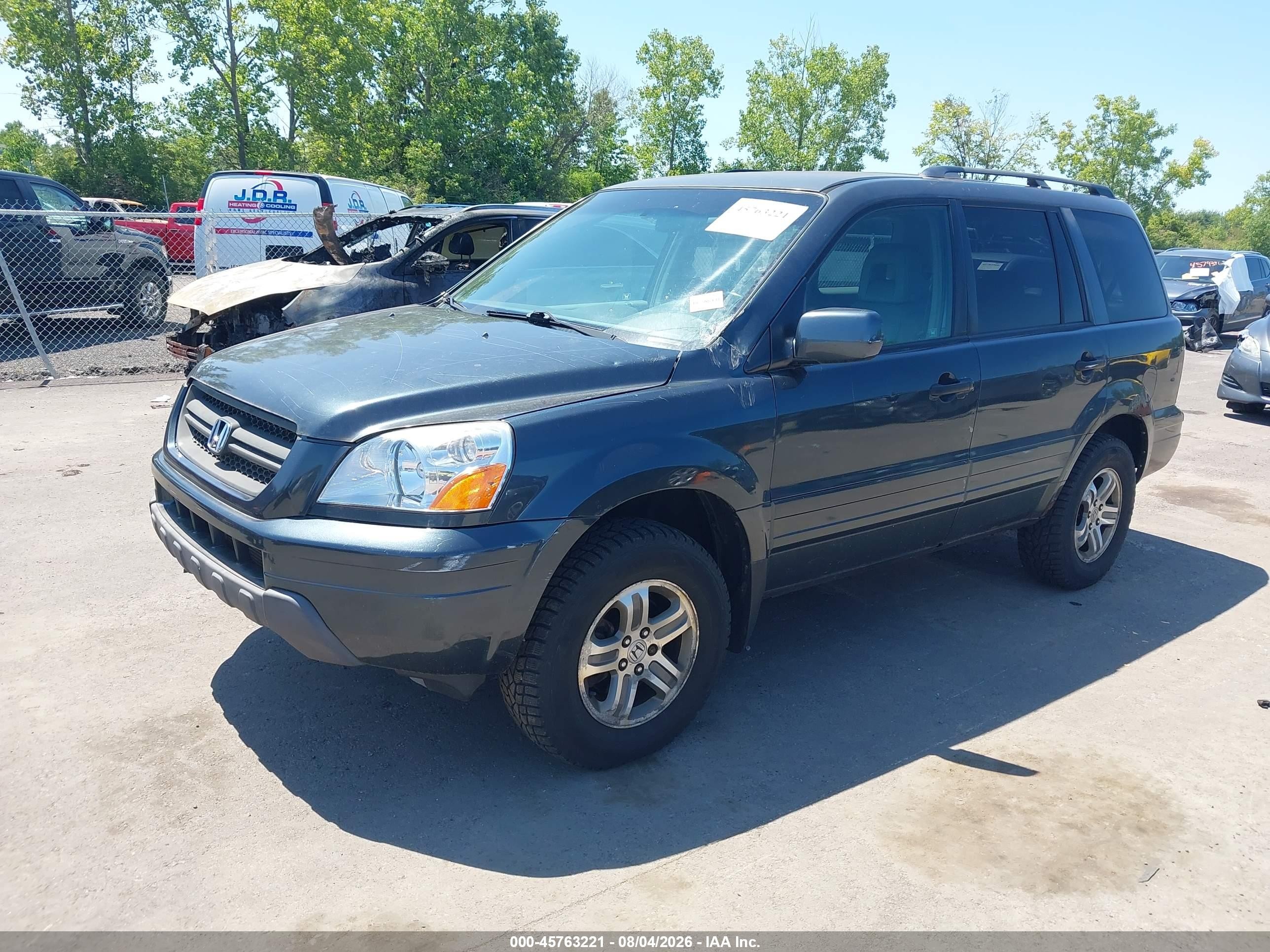 2004 Honda Pilot Ex-l Gray vin: 2HKYF18554H597825