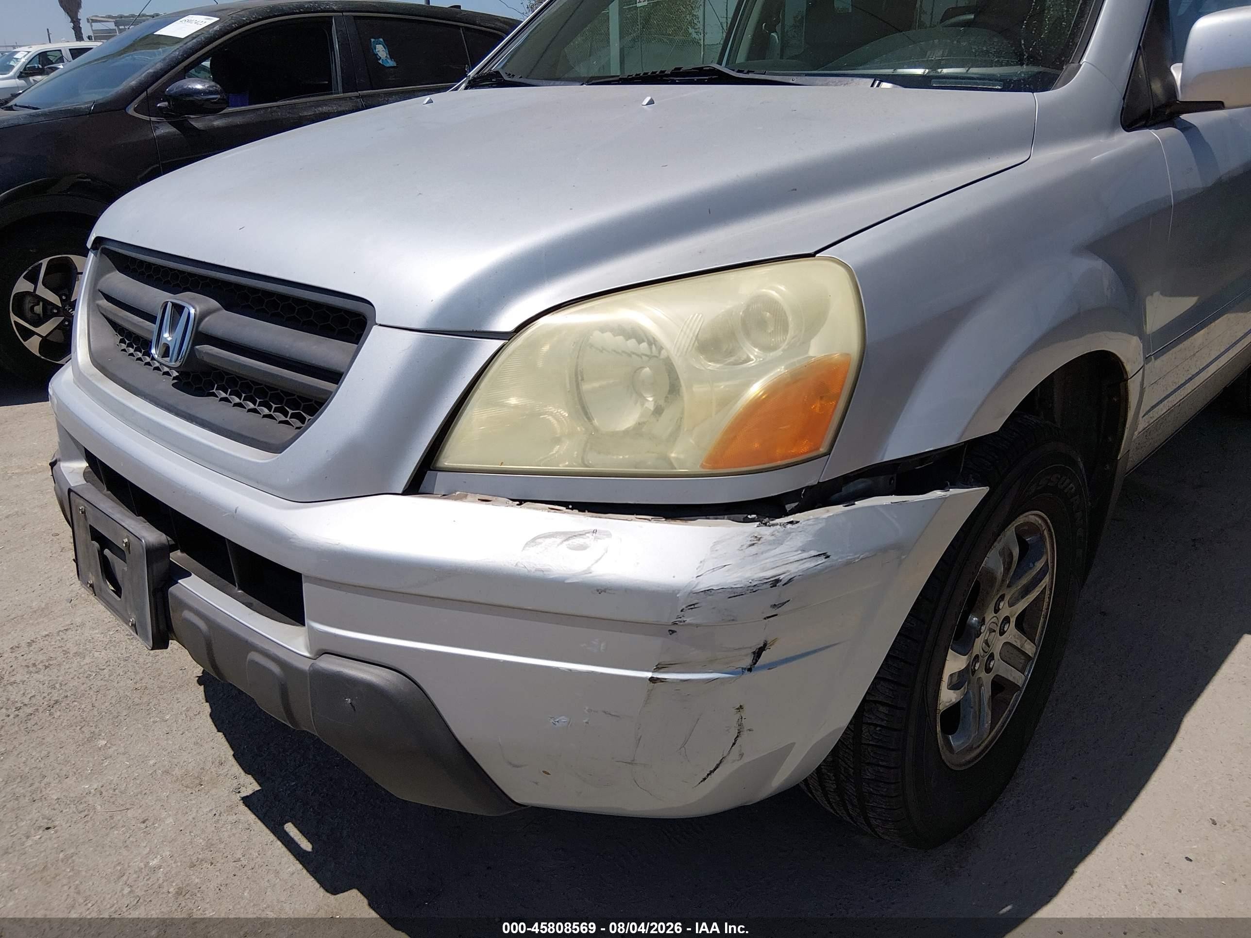 2004 Honda Pilot Ex-l Silver vin: 2HKYF18554H605356