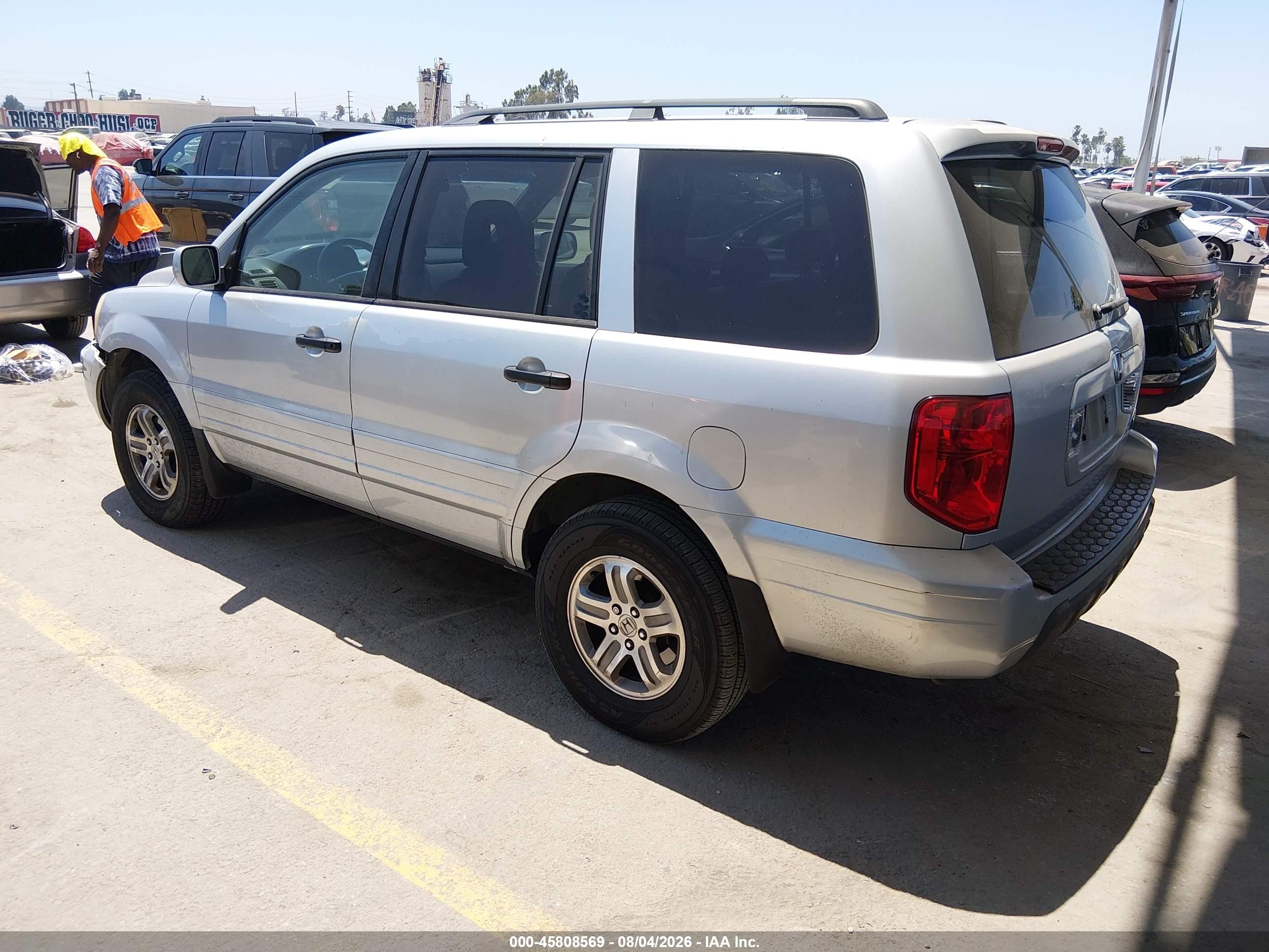 2004 Honda Pilot Ex-l Silver vin: 2HKYF18554H605356