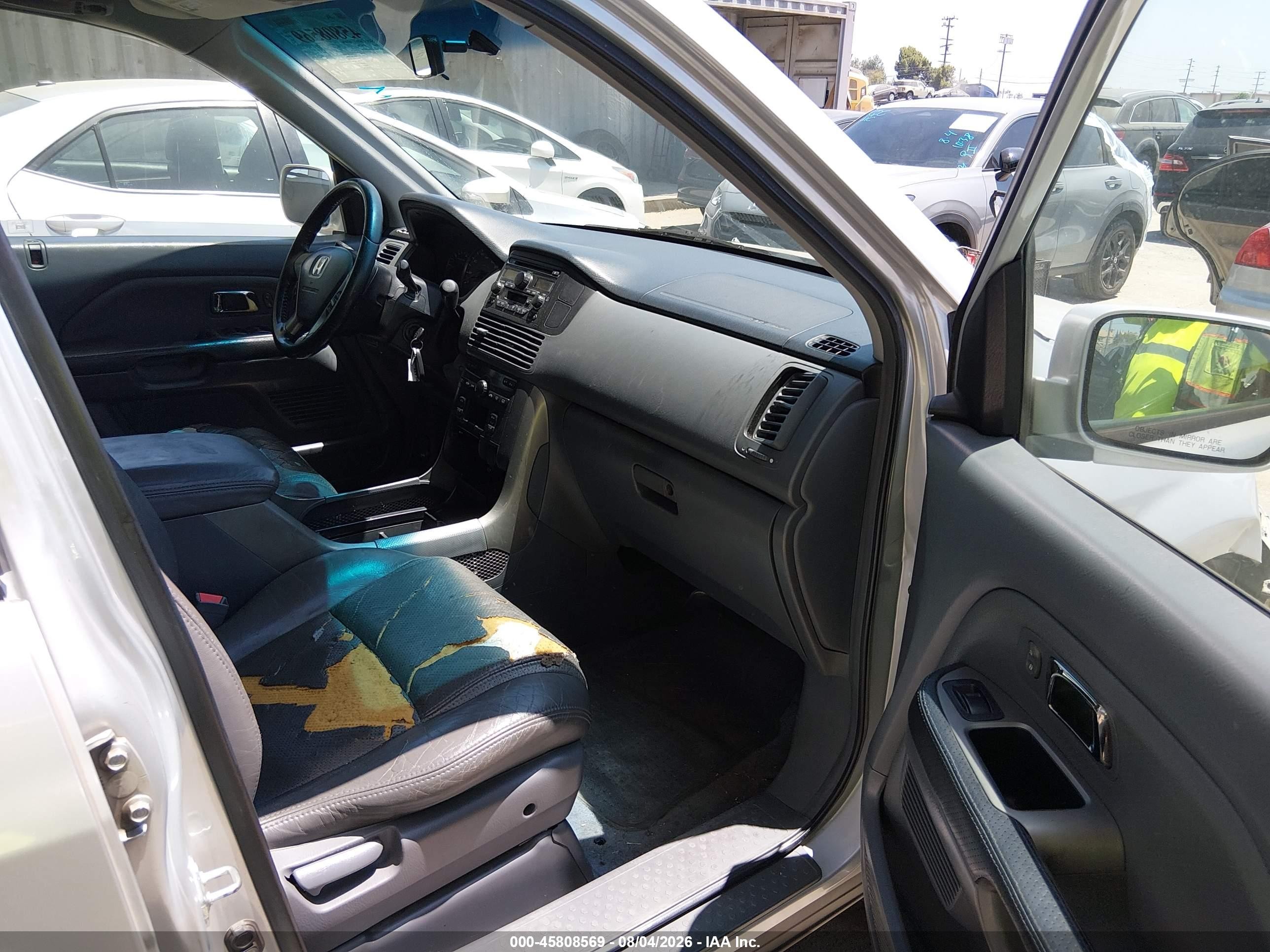2004 Honda Pilot Ex-l Silver vin: 2HKYF18554H605356