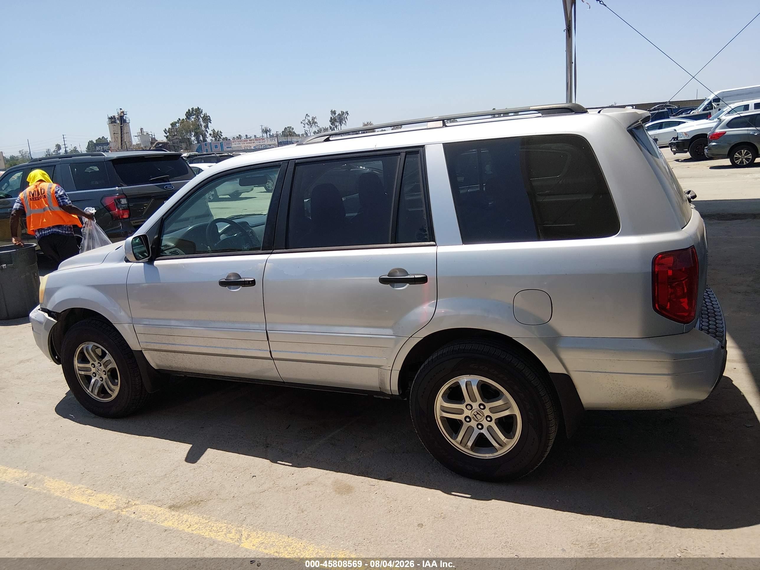 2004 Honda Pilot Ex-l Silver vin: 2HKYF18554H605356