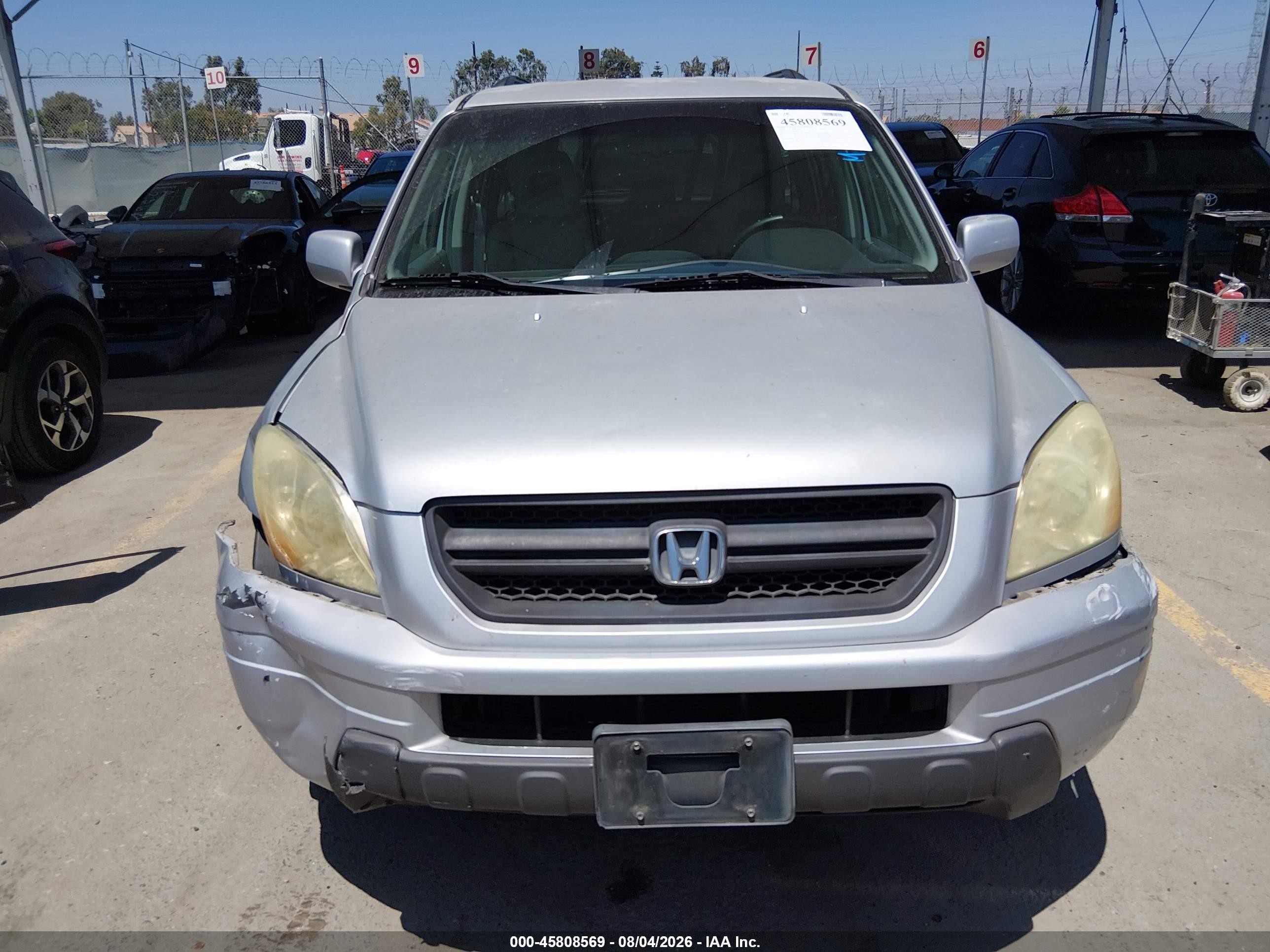 2004 Honda Pilot Ex-l Silver vin: 2HKYF18554H605356