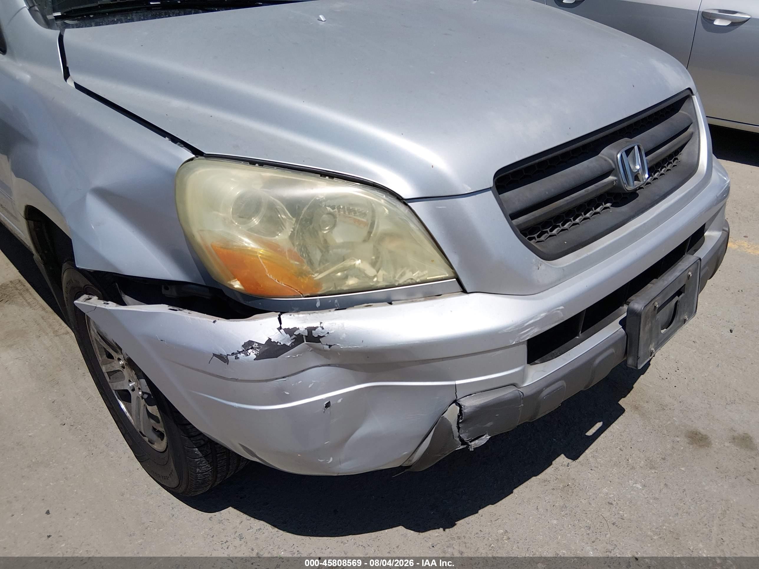 2004 Honda Pilot Ex-l Silver vin: 2HKYF18554H605356