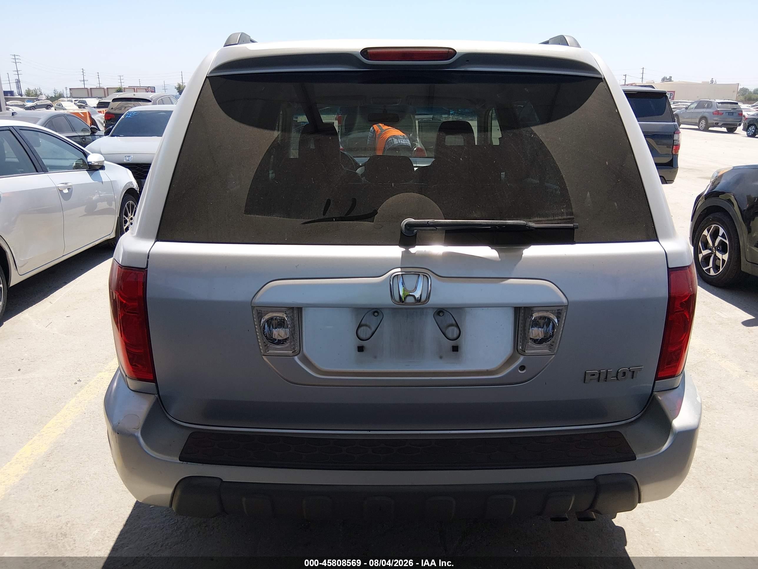 2004 Honda Pilot Ex-l Silver vin: 2HKYF18554H605356