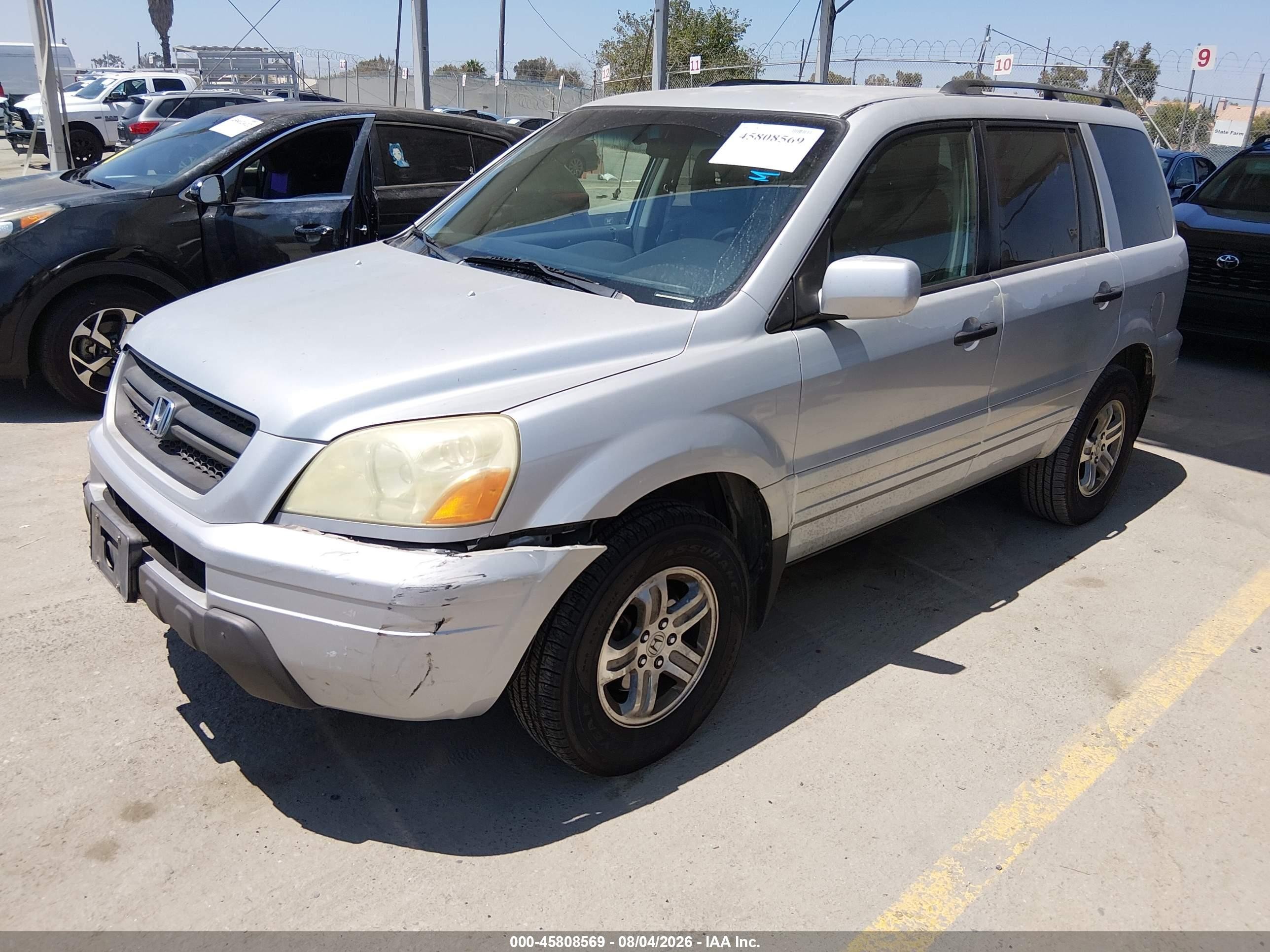 2004 Honda Pilot Ex-l Silver vin: 2HKYF18554H605356