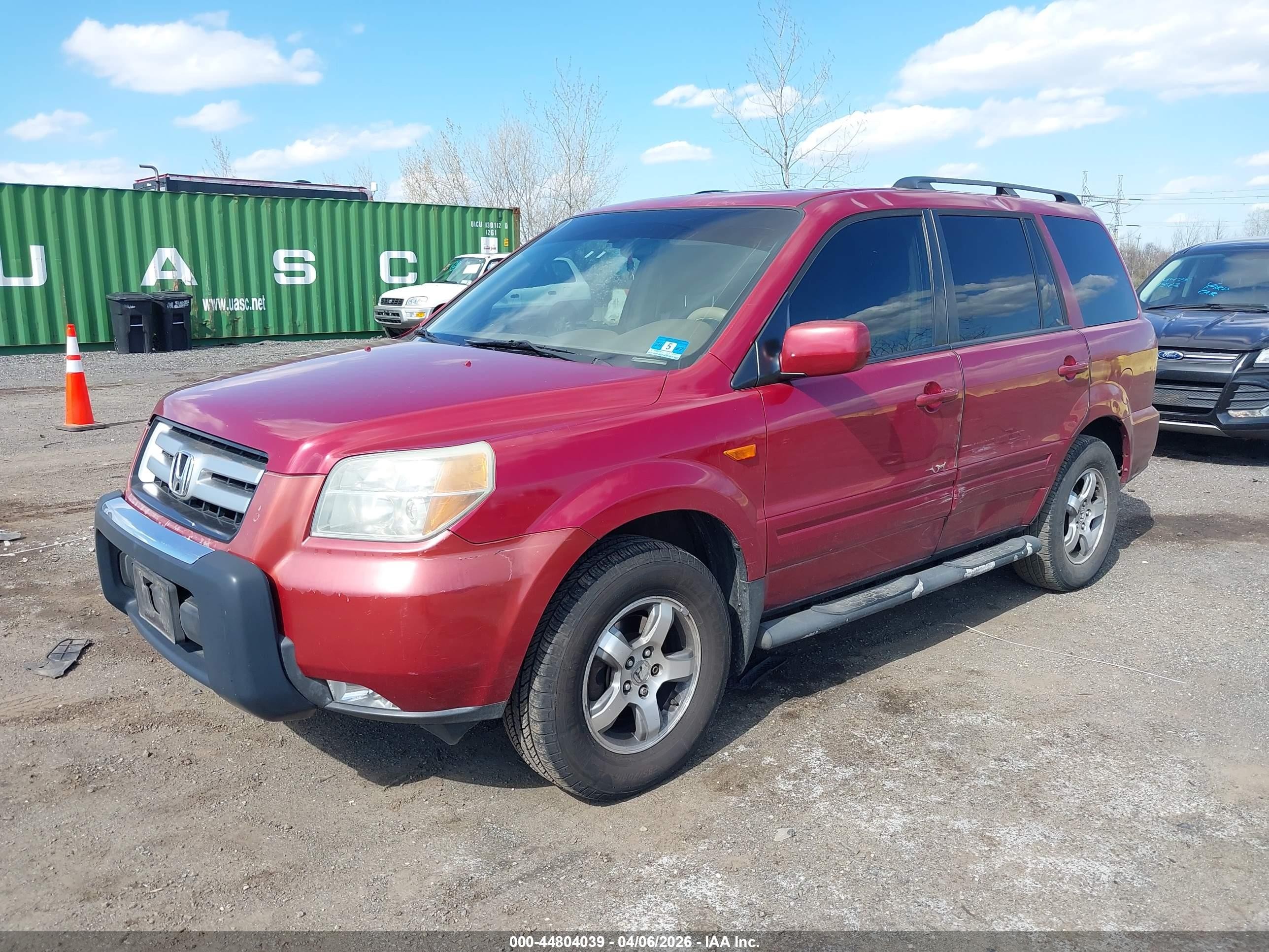 2006 Honda Pilot Ex-l Red vin: 2HKYF18556H506698