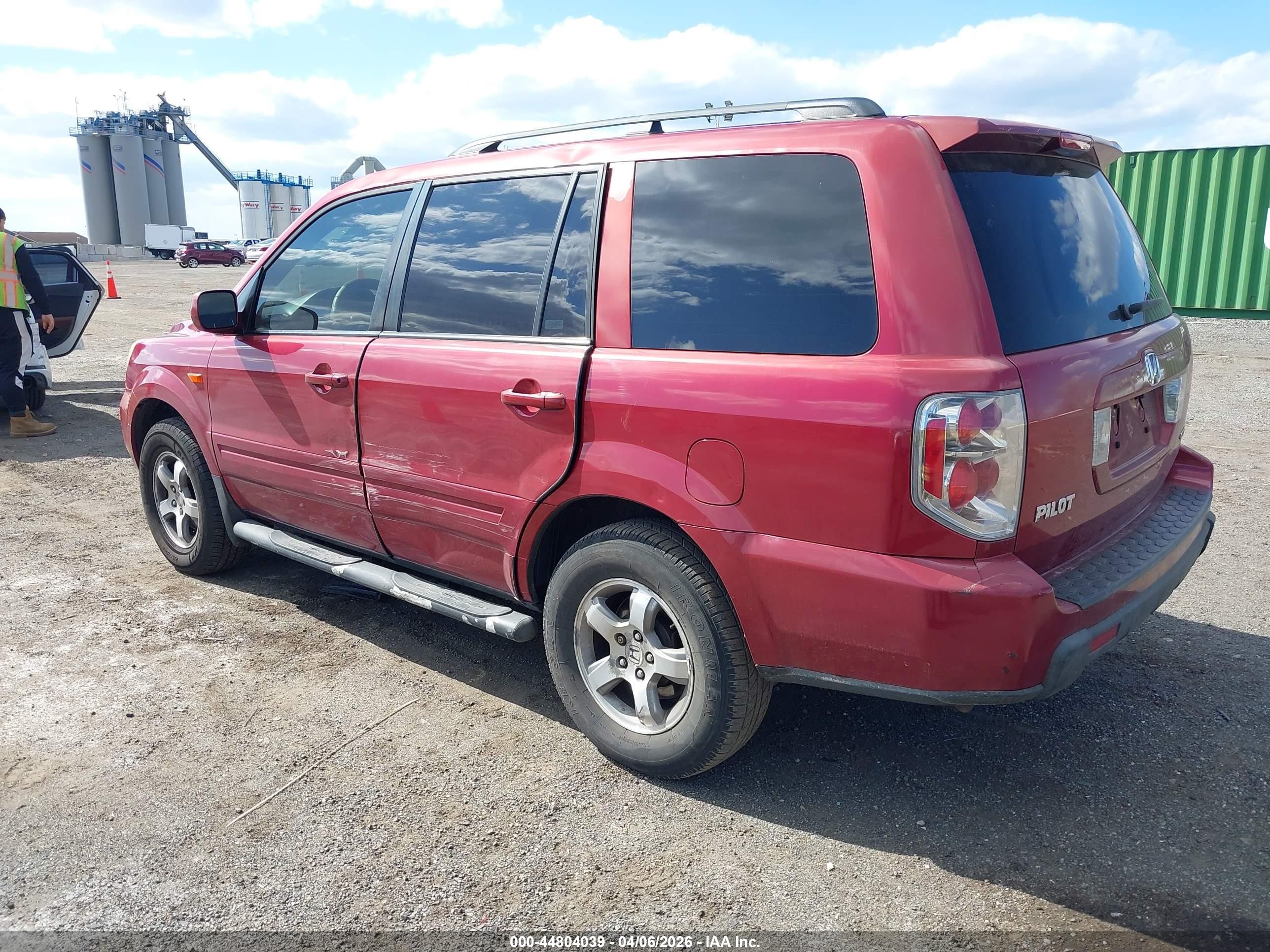 2006 Honda Pilot Ex-l Red vin: 2HKYF18556H506698