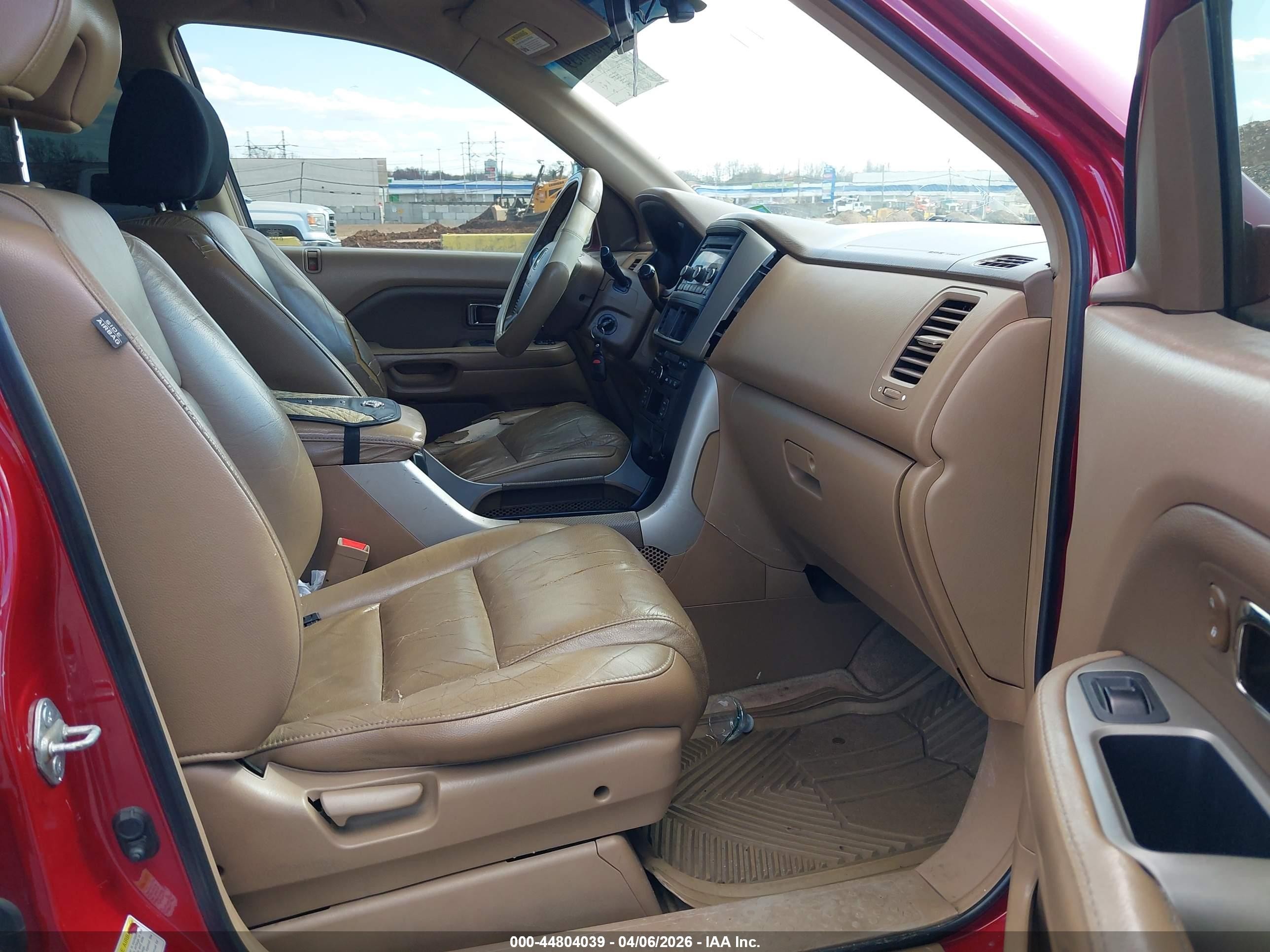 2006 Honda Pilot Ex-l Red vin: 2HKYF18556H506698