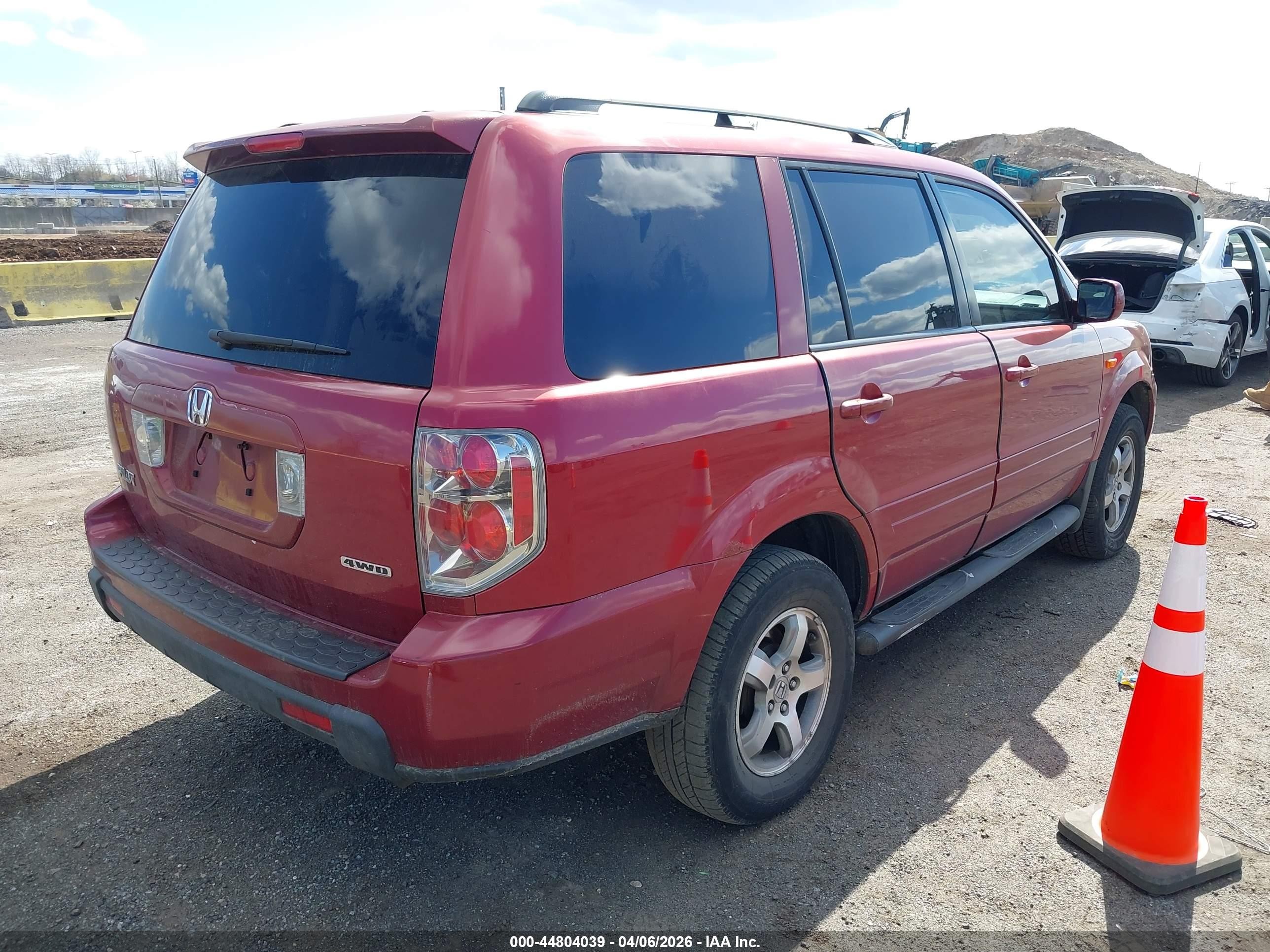 2006 Honda Pilot Ex-l Red vin: 2HKYF18556H506698
