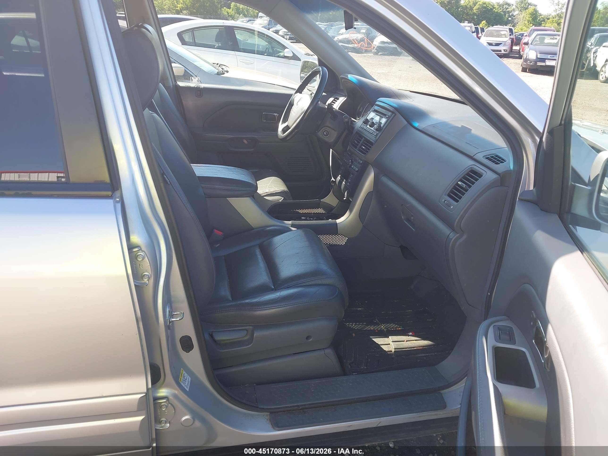 2006 Honda Pilot Ex-l Silver vin: 2HKYF18556H506717