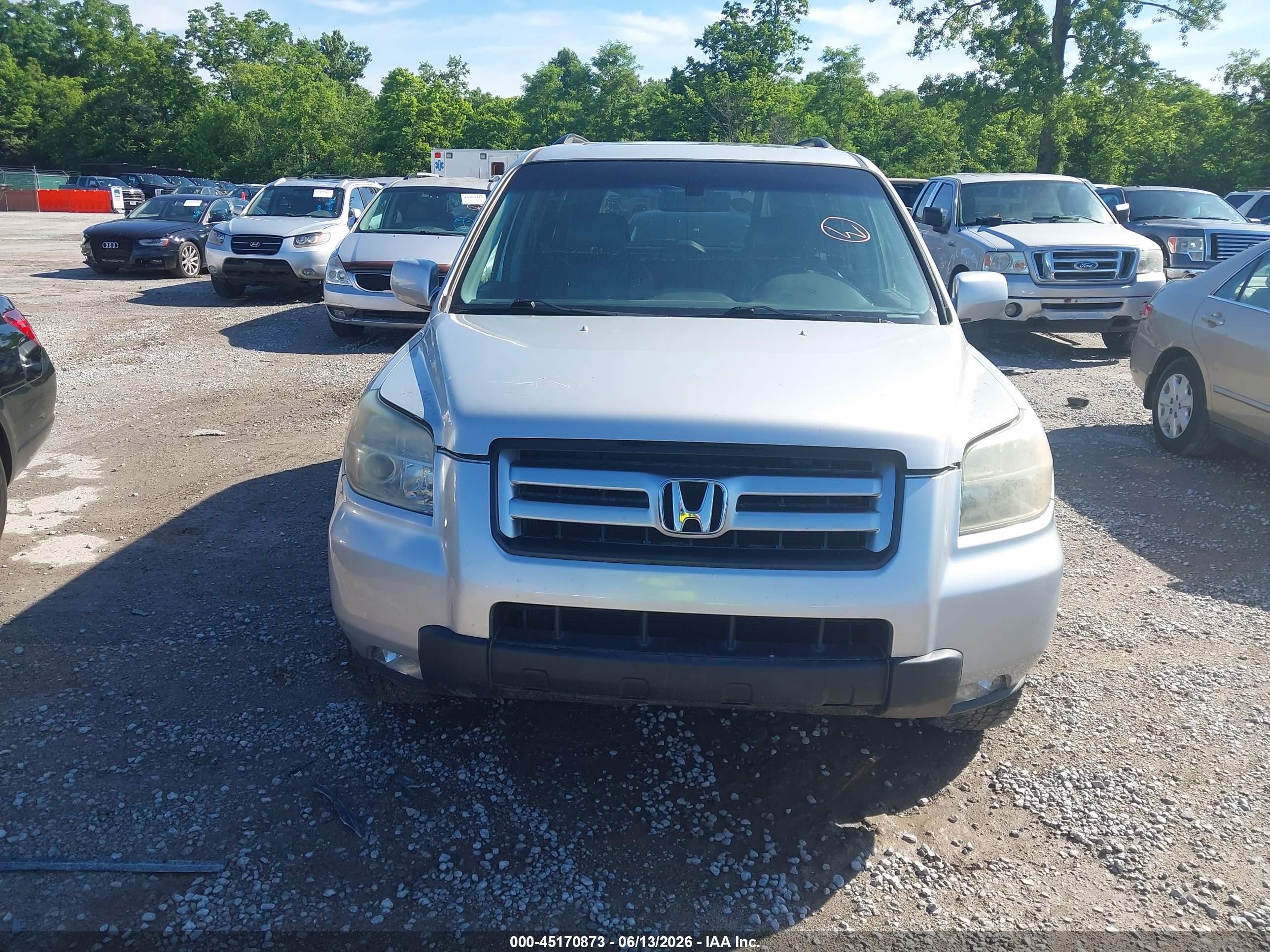 2006 Honda Pilot Ex-l Silver vin: 2HKYF18556H506717