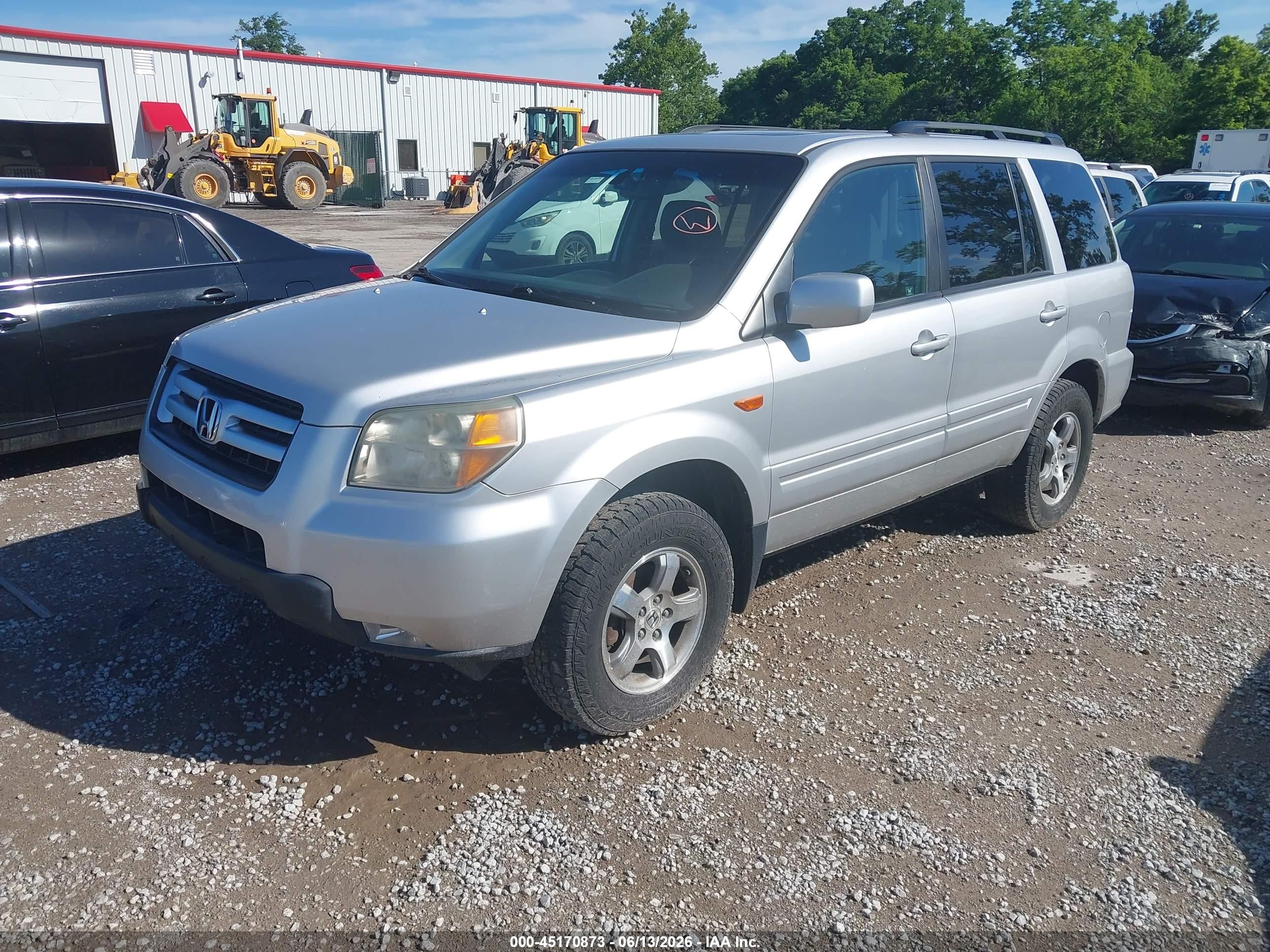 2006 Honda Pilot Ex-l Silver vin: 2HKYF18556H506717