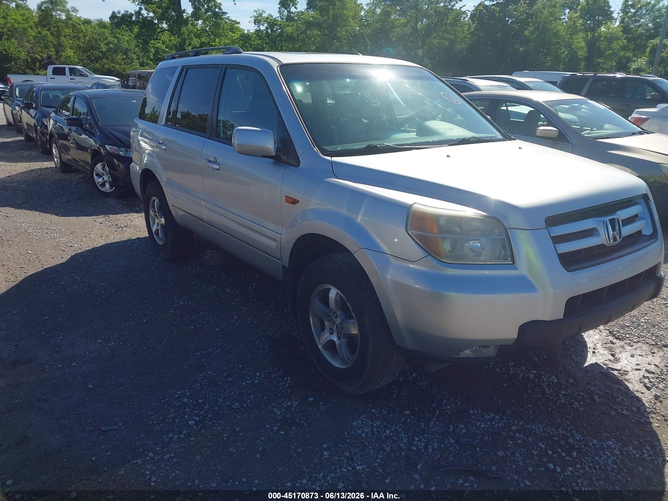 2006 Honda Pilot Ex-l Silver vin: 2HKYF18556H506717