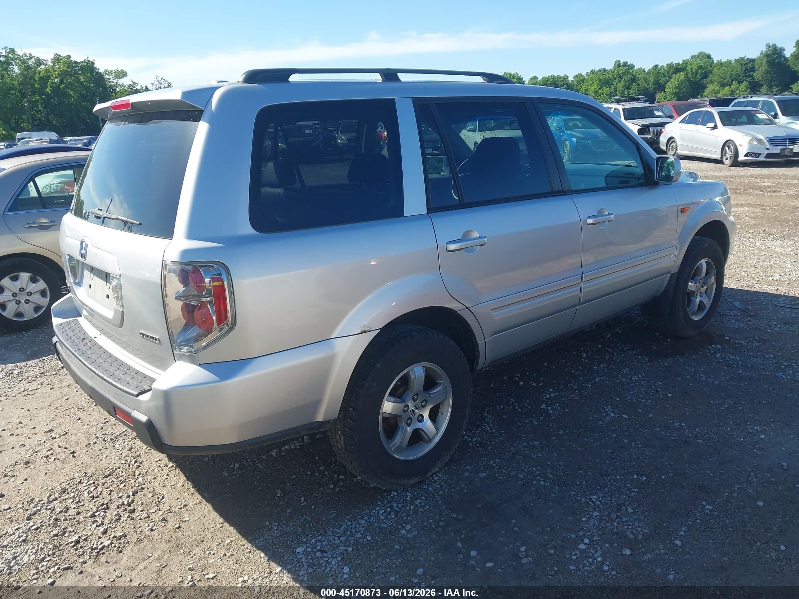 2006 Honda Pilot Ex-l Silver vin: 2HKYF18556H506717