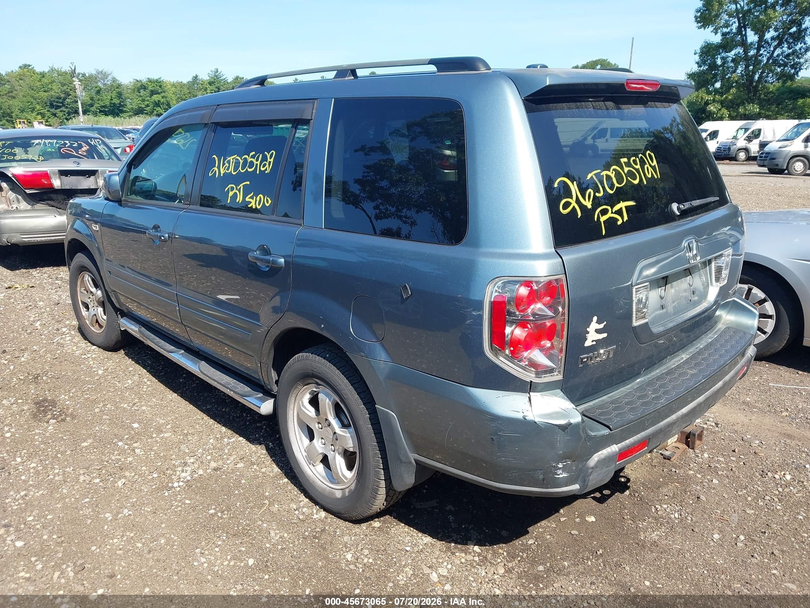 2006 Honda Pilot Ex-l Синий vin: 2HKYF18556H524134