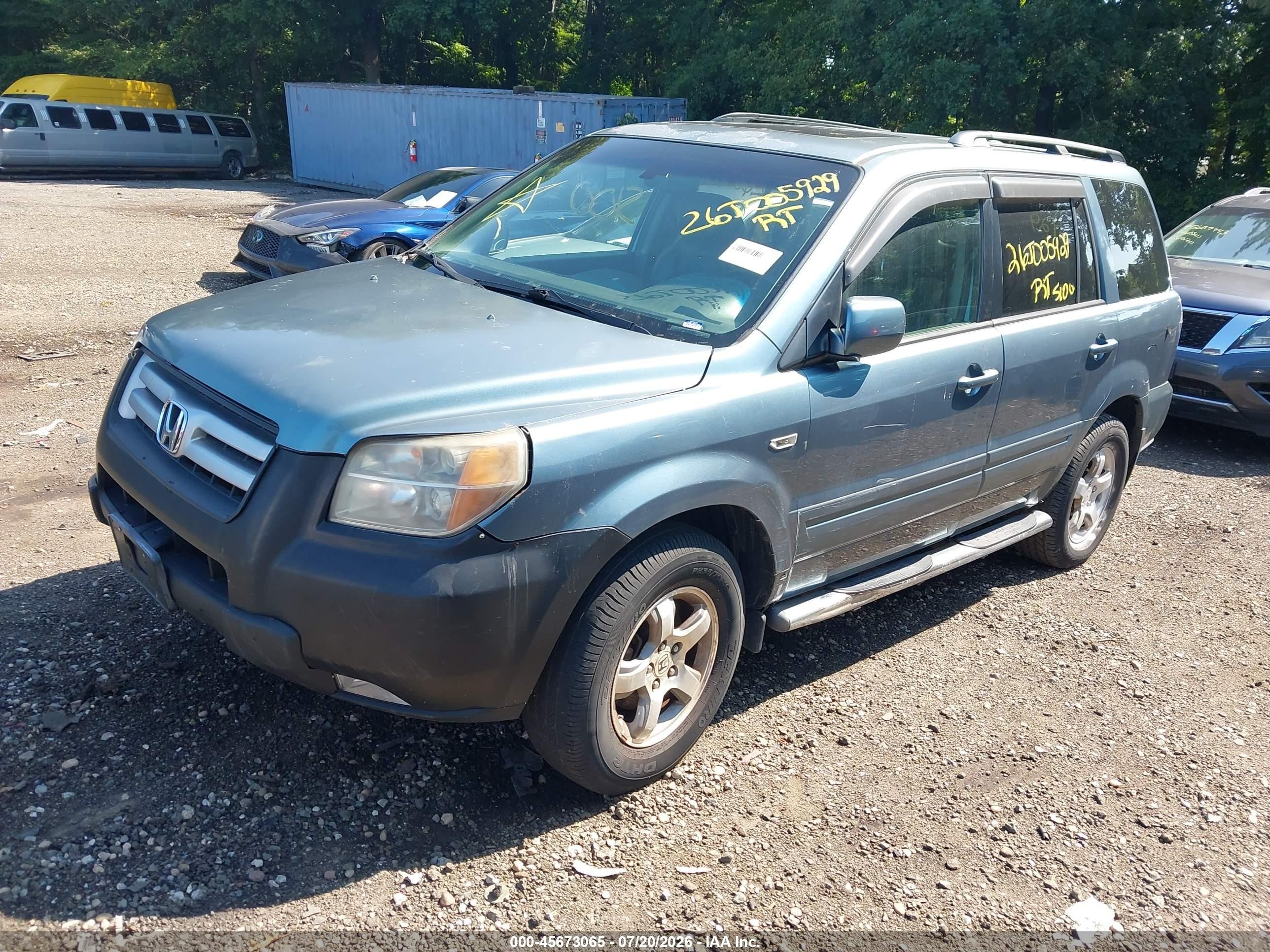 2006 Honda Pilot Ex-l Синий vin: 2HKYF18556H524134