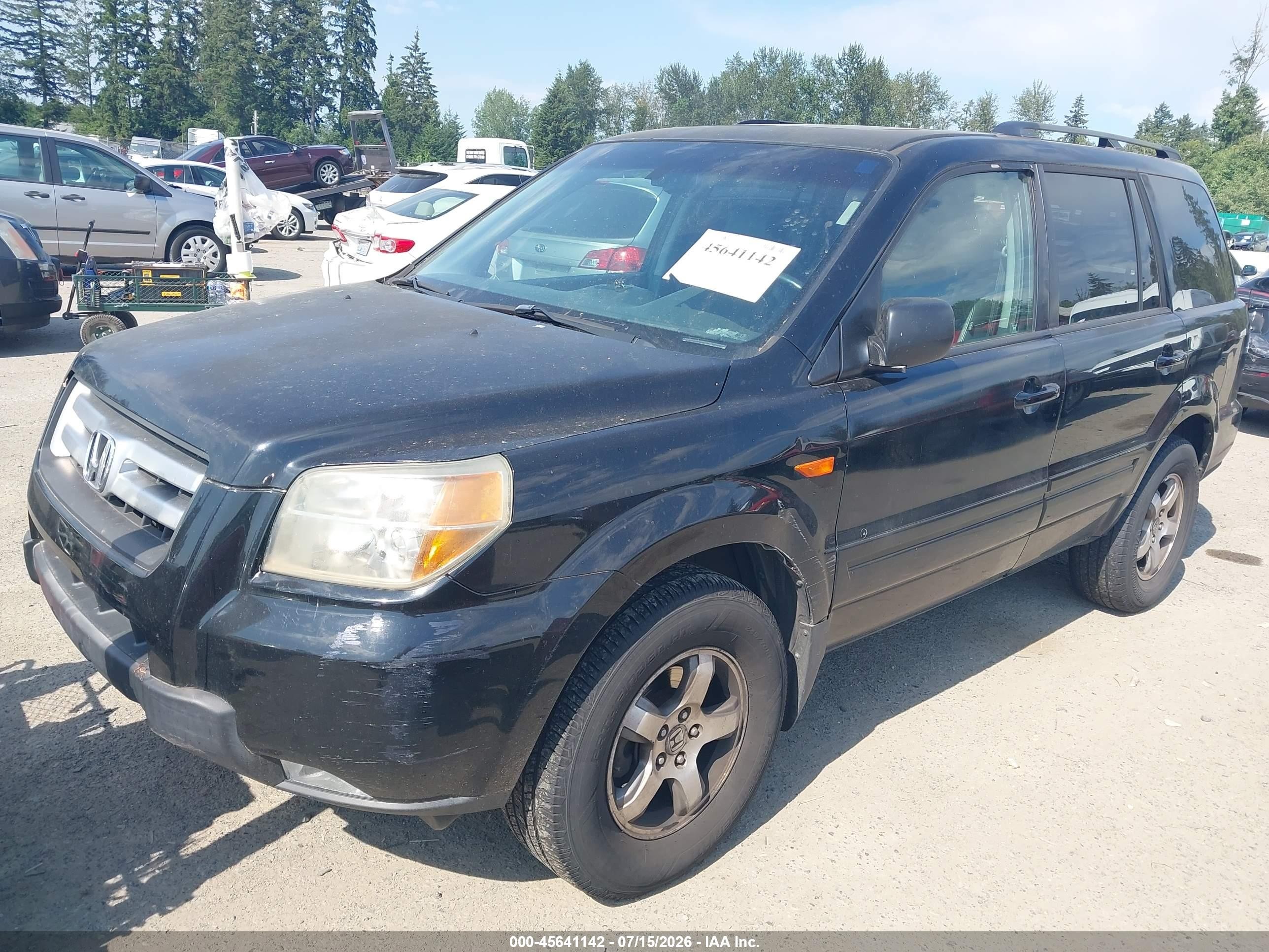 2007 Honda Pilot Ex-l Black vin: 2HKYF18557H502314