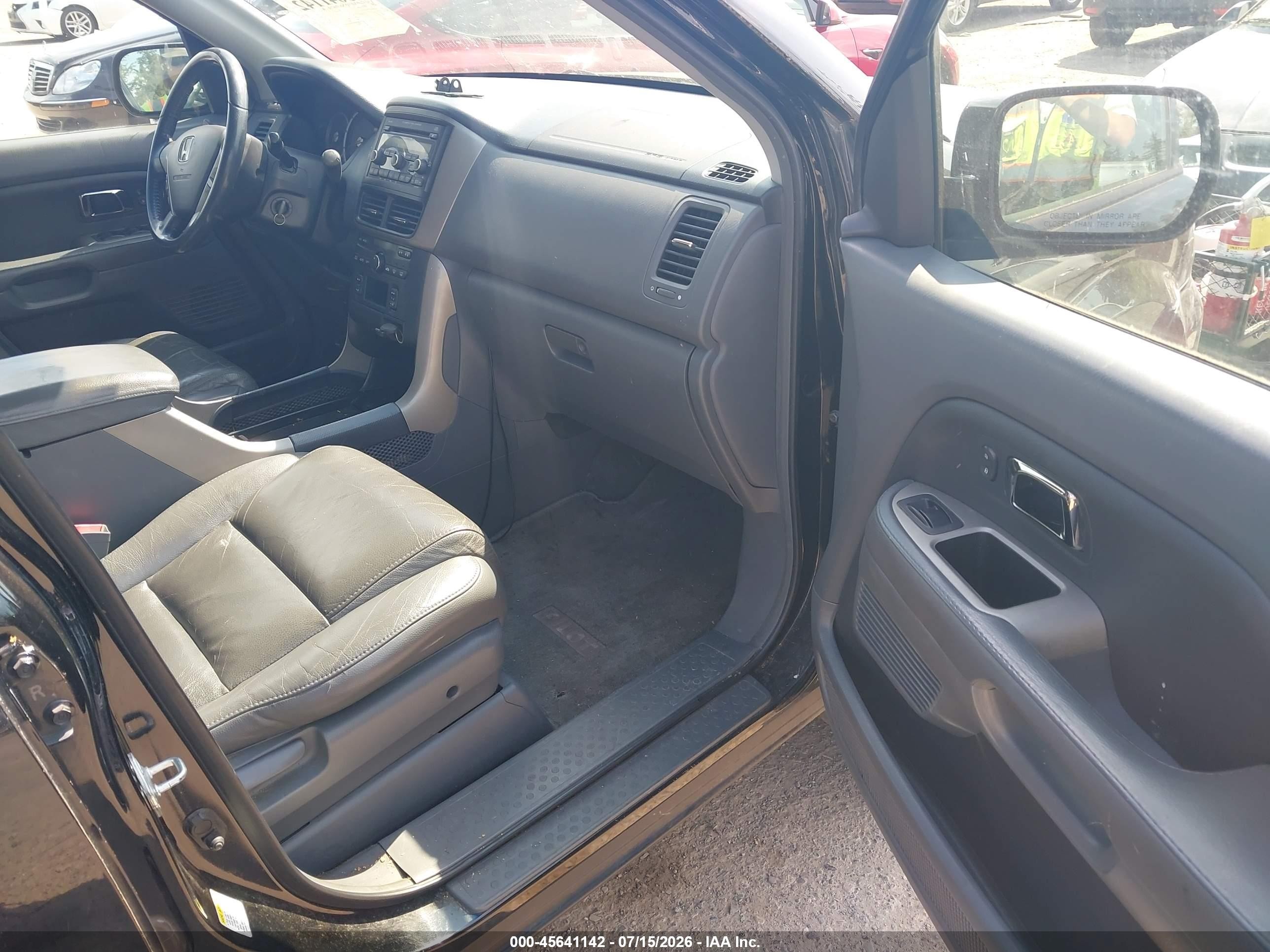 2007 Honda Pilot Ex-l Black vin: 2HKYF18557H502314