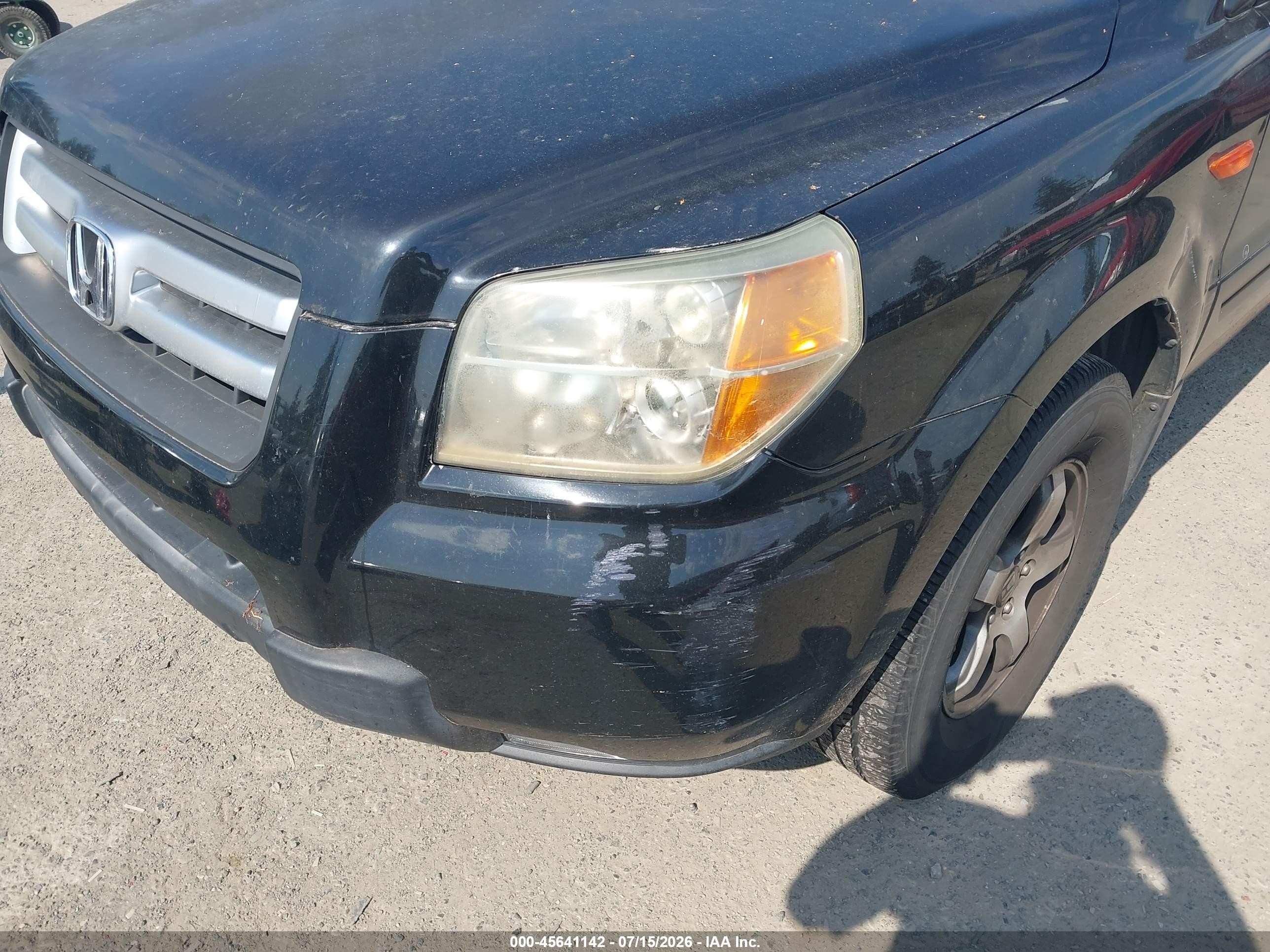 2007 Honda Pilot Ex-l Black vin: 2HKYF18557H502314