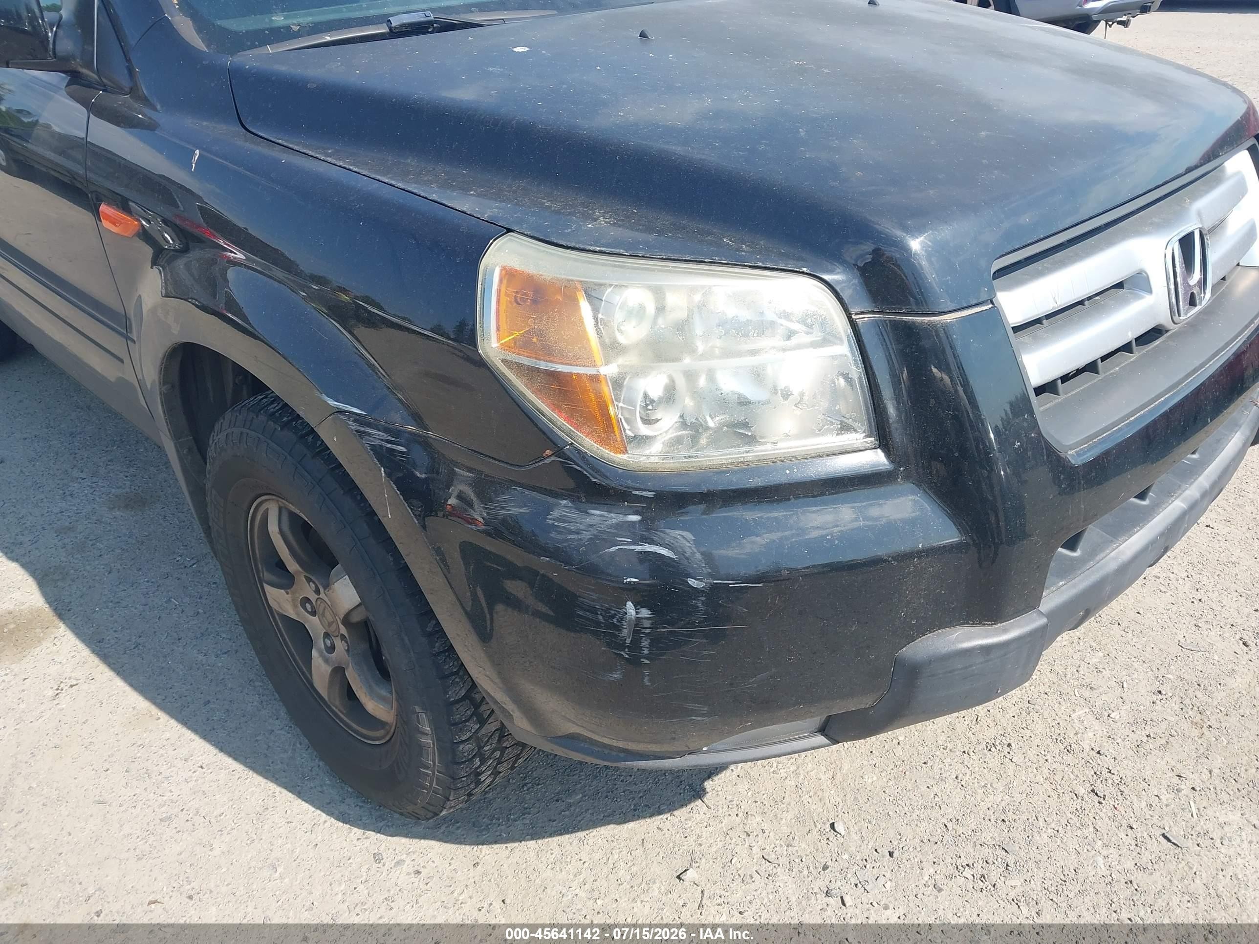2007 Honda Pilot Ex-l Black vin: 2HKYF18557H502314