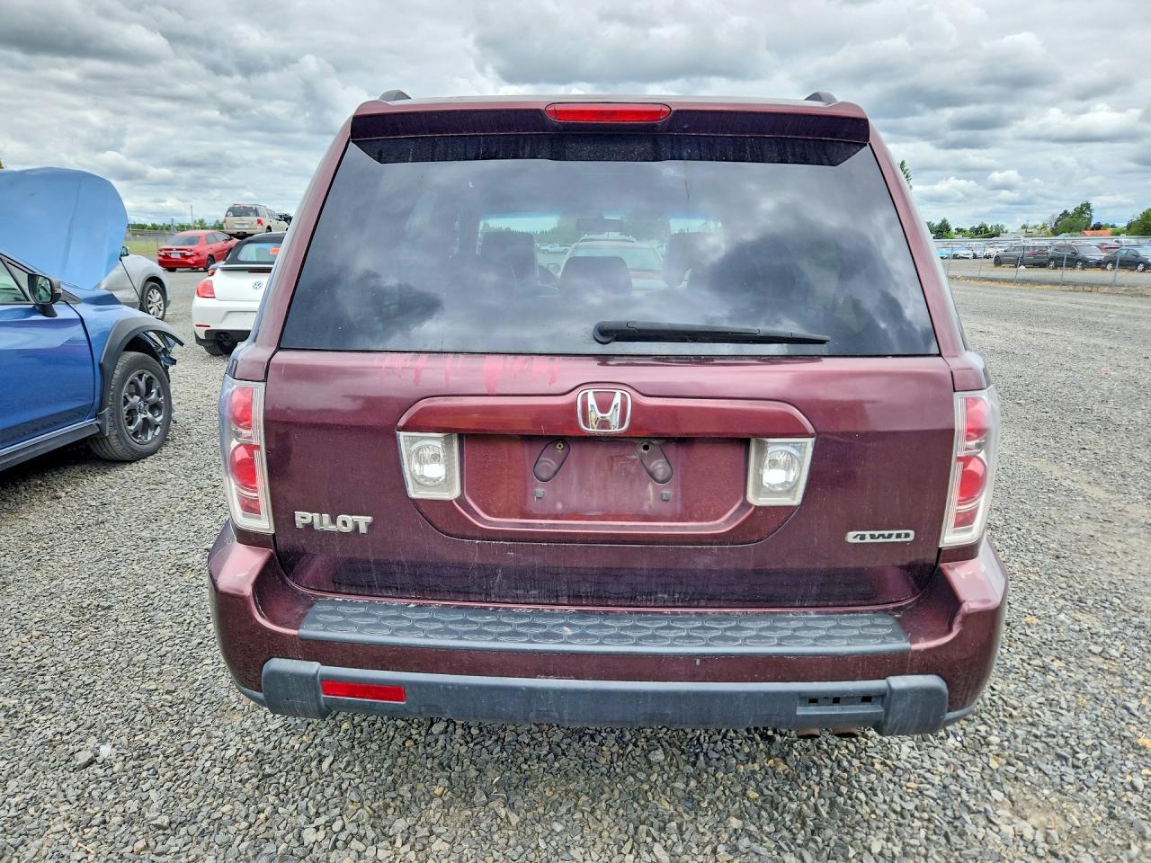 2007 Honda Pilot Exl Maroon vin: 2HKYF18557H502894