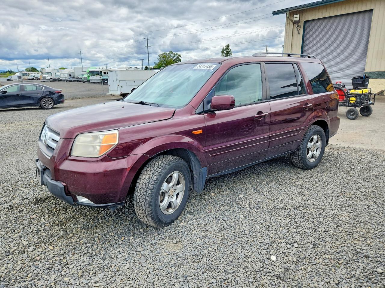 2007 Honda Pilot Exl Maroon vin: 2HKYF18557H502894