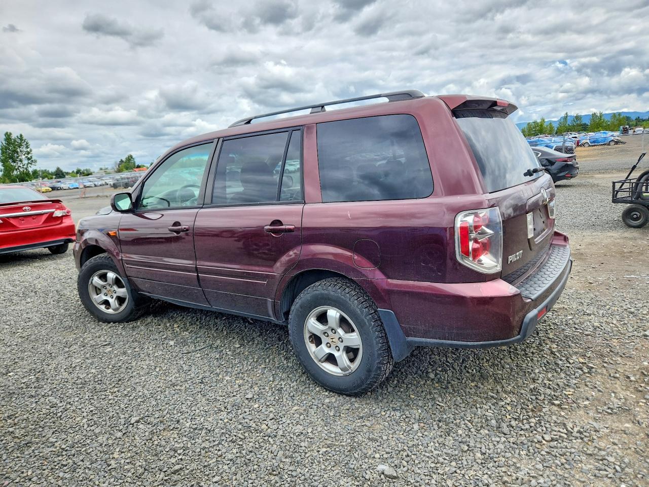 2007 Honda Pilot Exl Maroon vin: 2HKYF18557H502894