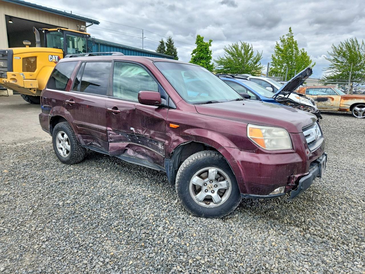 2007 Honda Pilot Exl Maroon vin: 2HKYF18557H502894