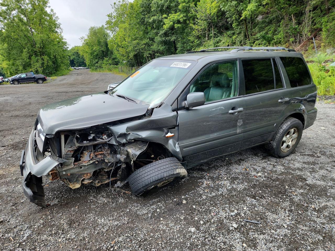 2007 Honda Pilot Exl Gray vin: 2HKYF18557H513054