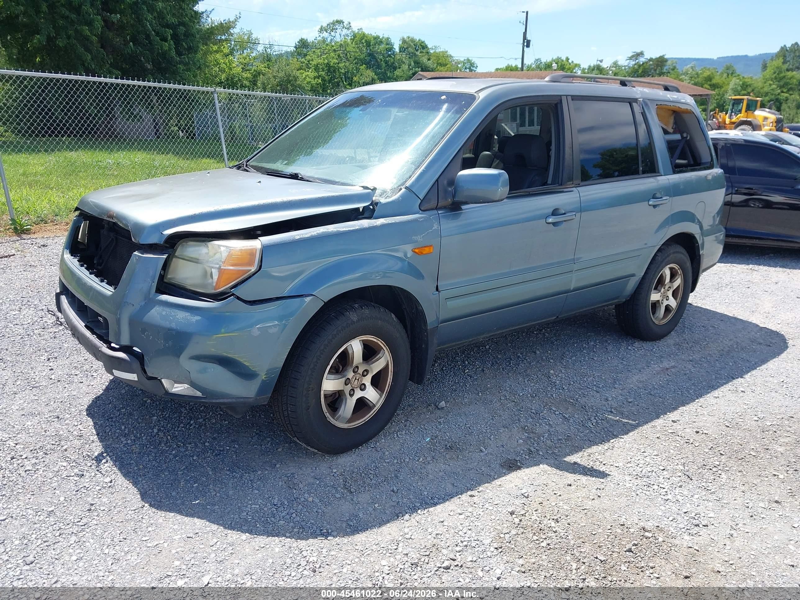 2007 Honda Pilot Ex-l Green vin: 2HKYF18557H517461