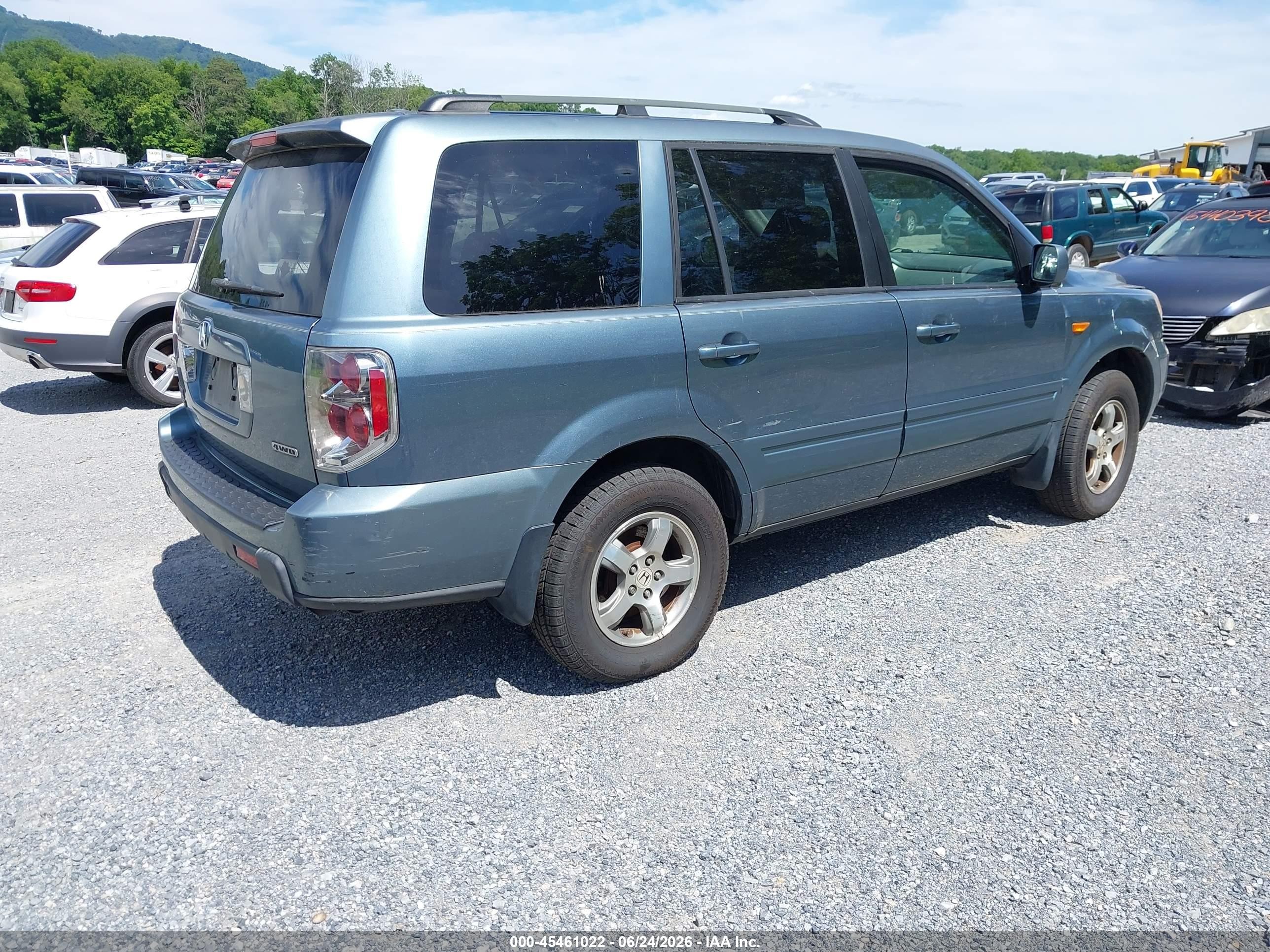 2007 Honda Pilot Ex-l Green vin: 2HKYF18557H517461