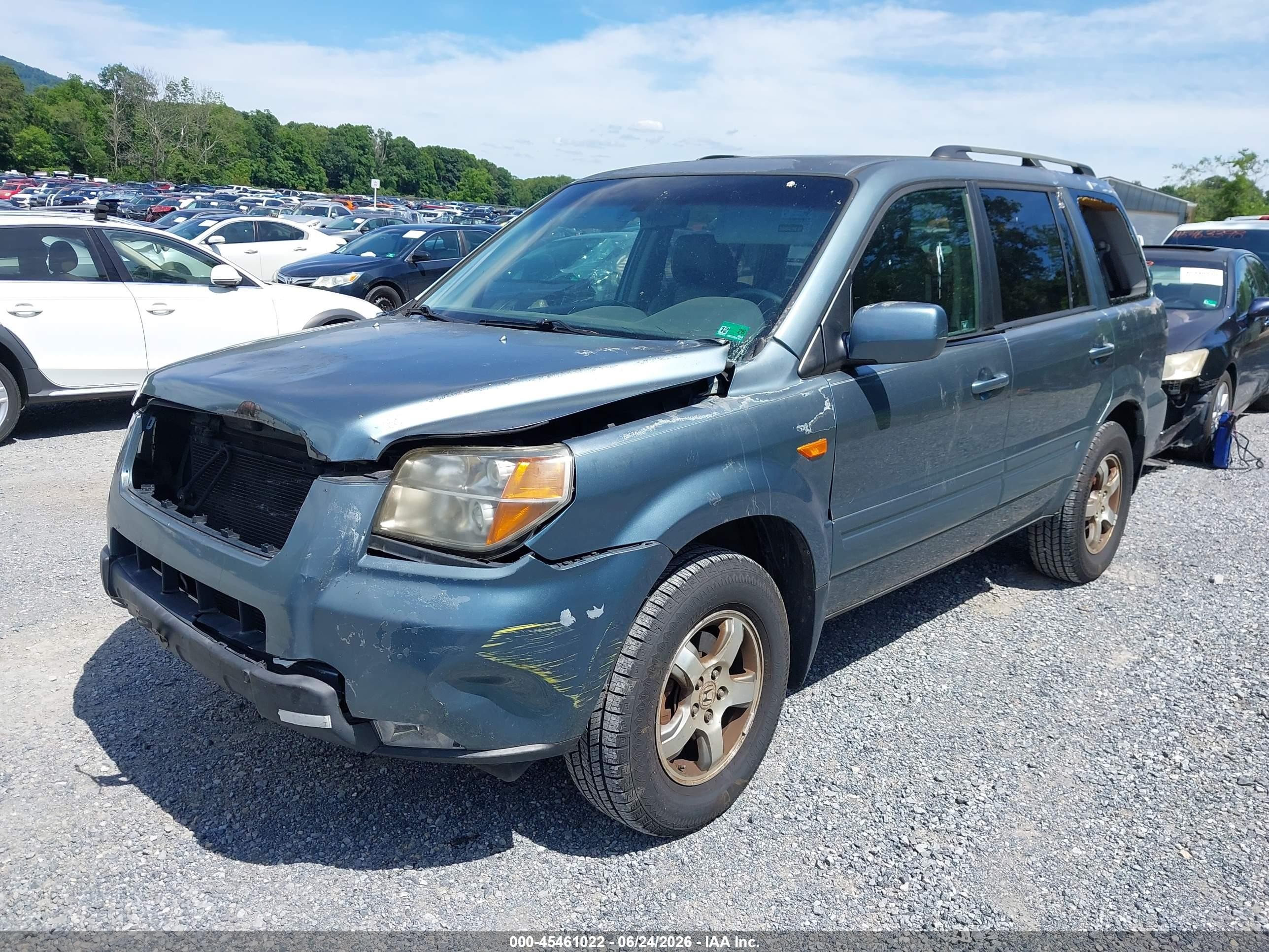 2007 Honda Pilot Ex-l Green vin: 2HKYF18557H517461