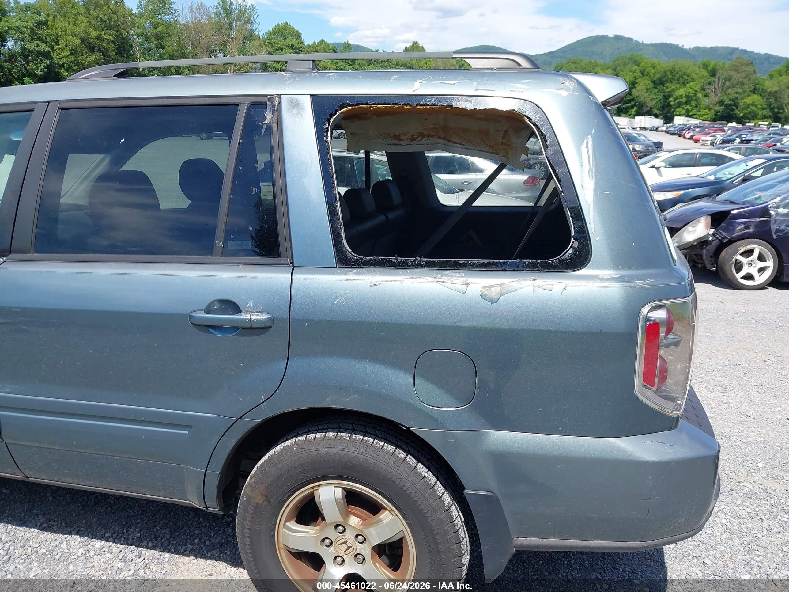 2007 Honda Pilot Ex-l Green vin: 2HKYF18557H517461