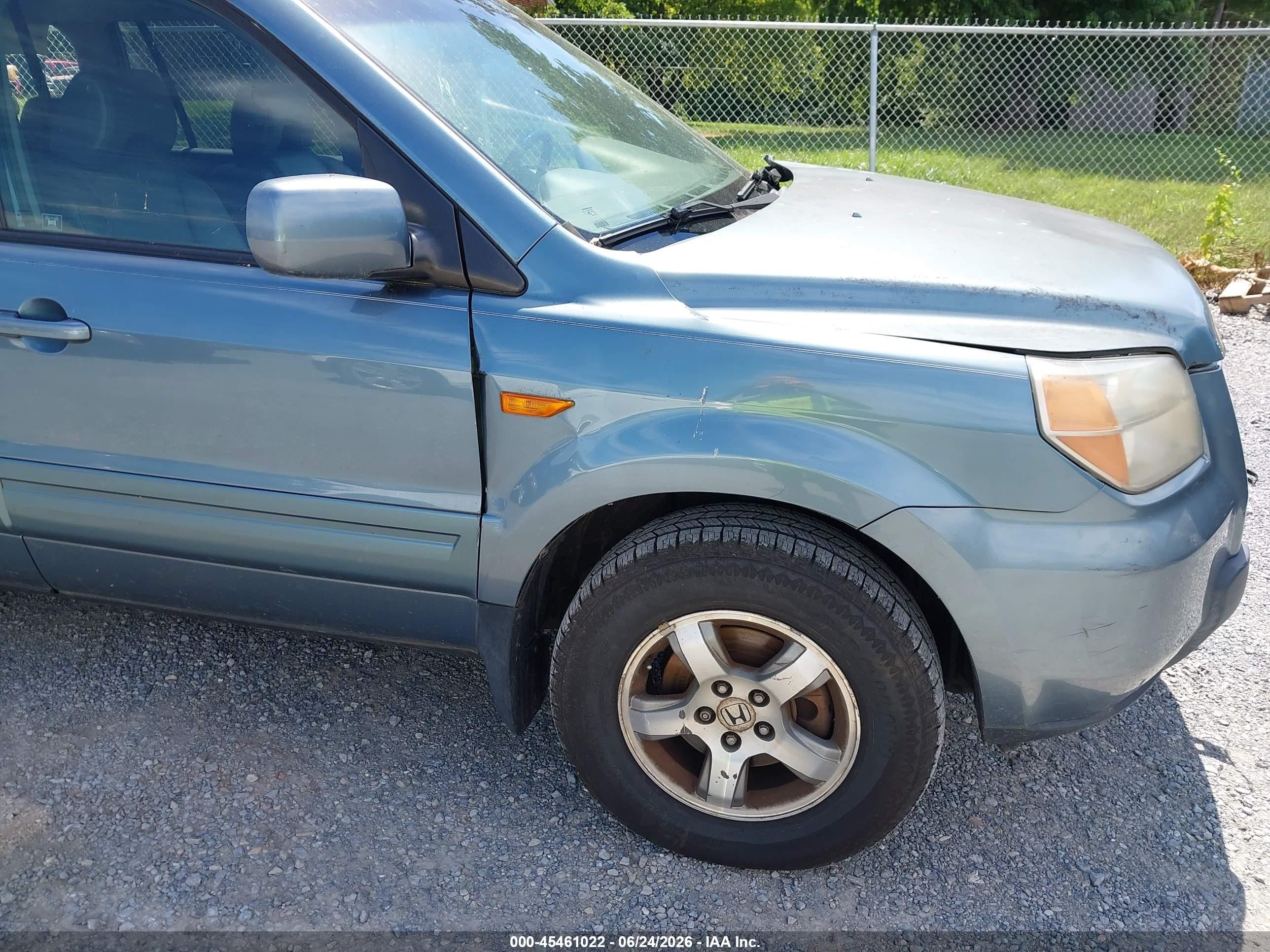 2007 Honda Pilot Ex-l Green vin: 2HKYF18557H517461