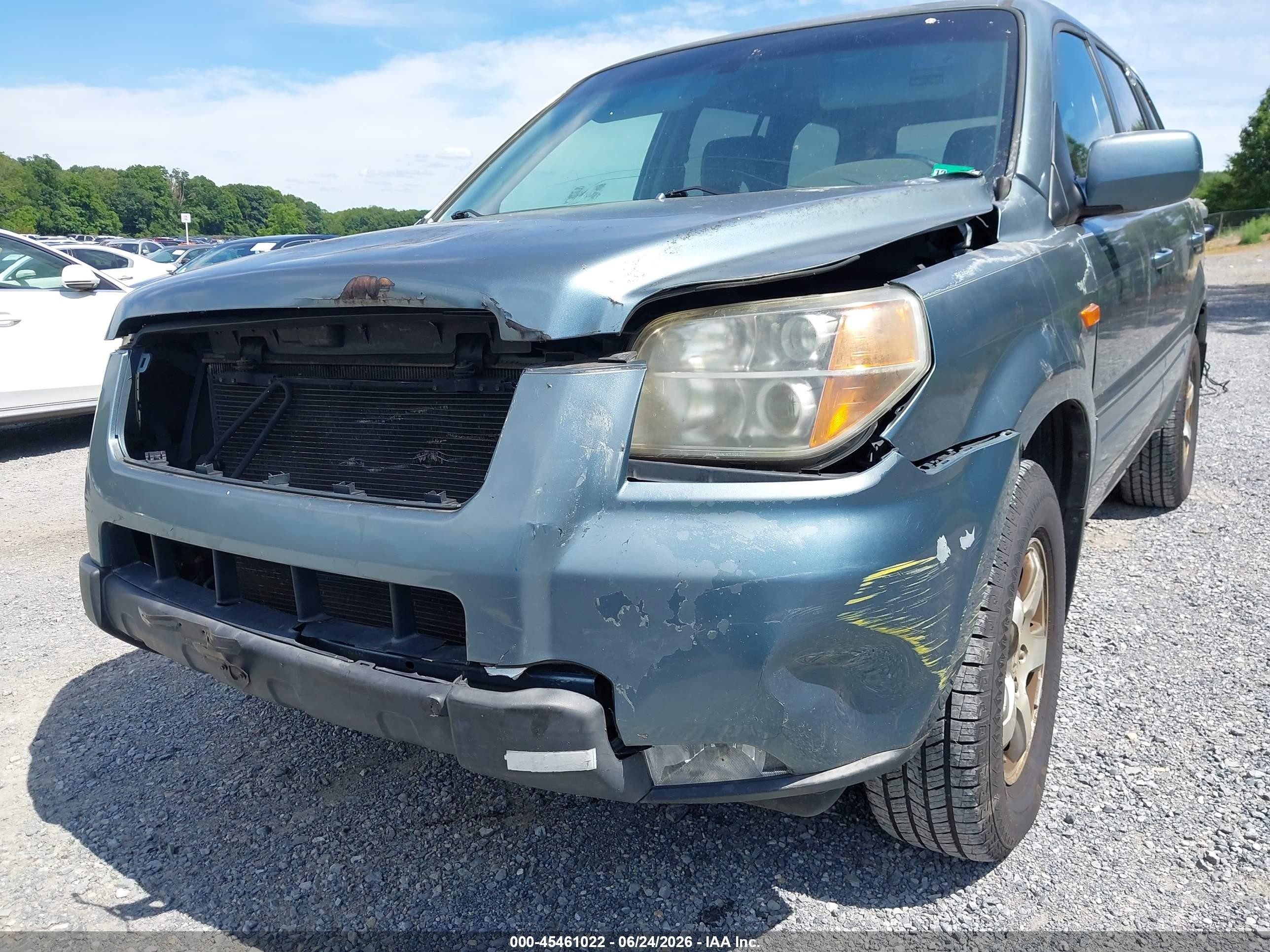 2007 Honda Pilot Ex-l Green vin: 2HKYF18557H517461