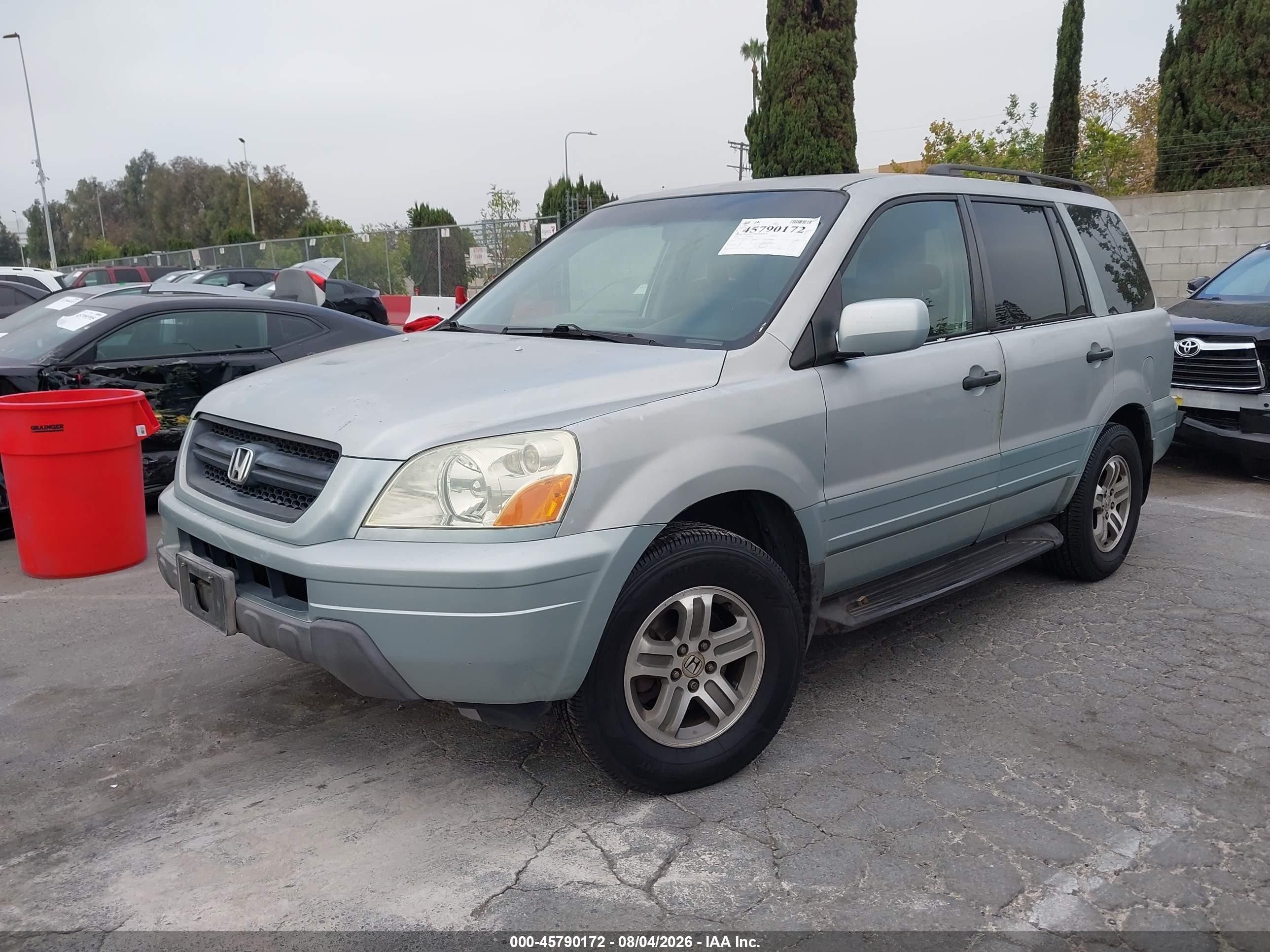 2003 Honda Pilot Ex-l Light Blue vin: 2HKYF18563H537695