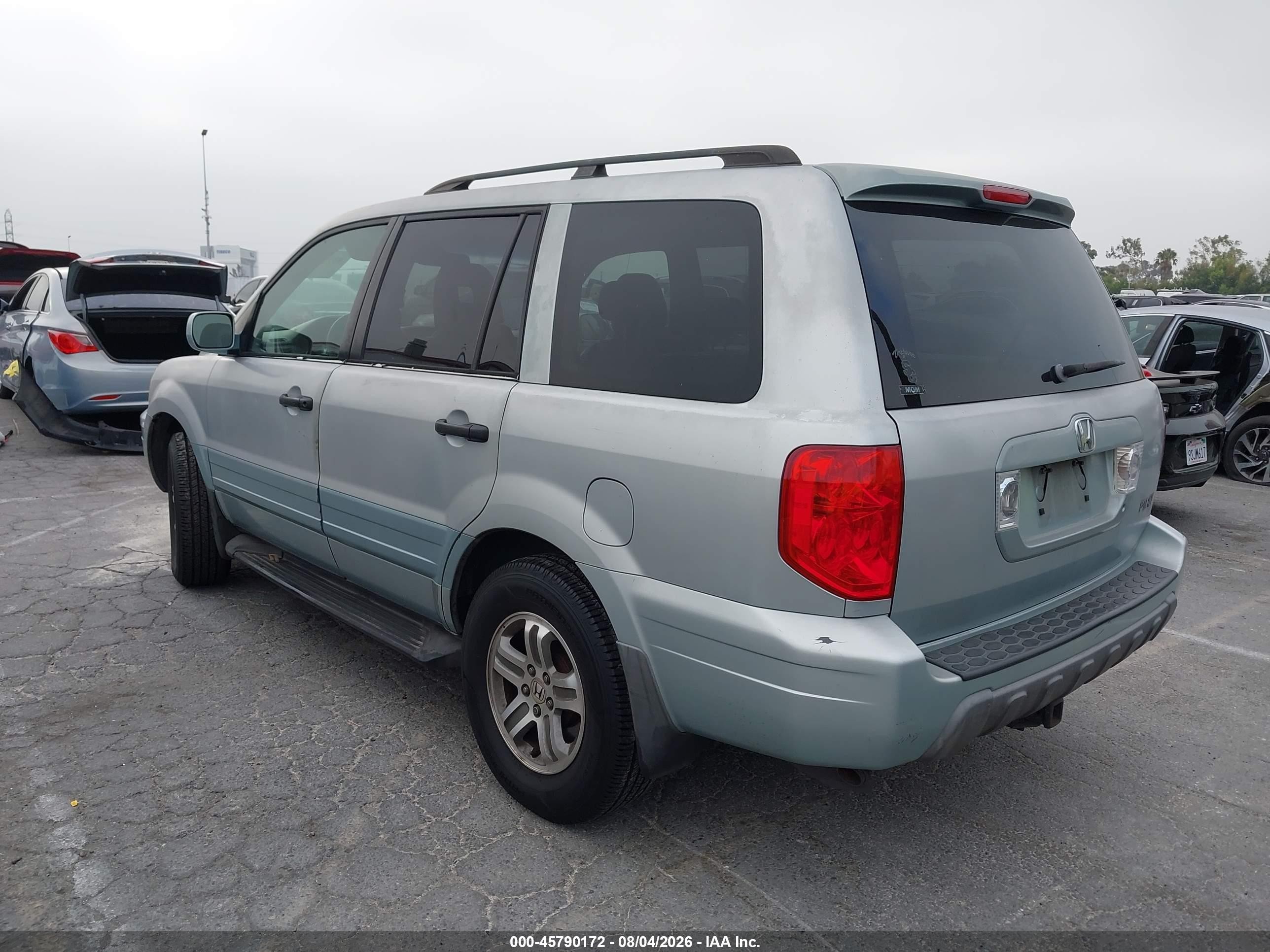 2003 Honda Pilot Ex-l Light Blue vin: 2HKYF18563H537695