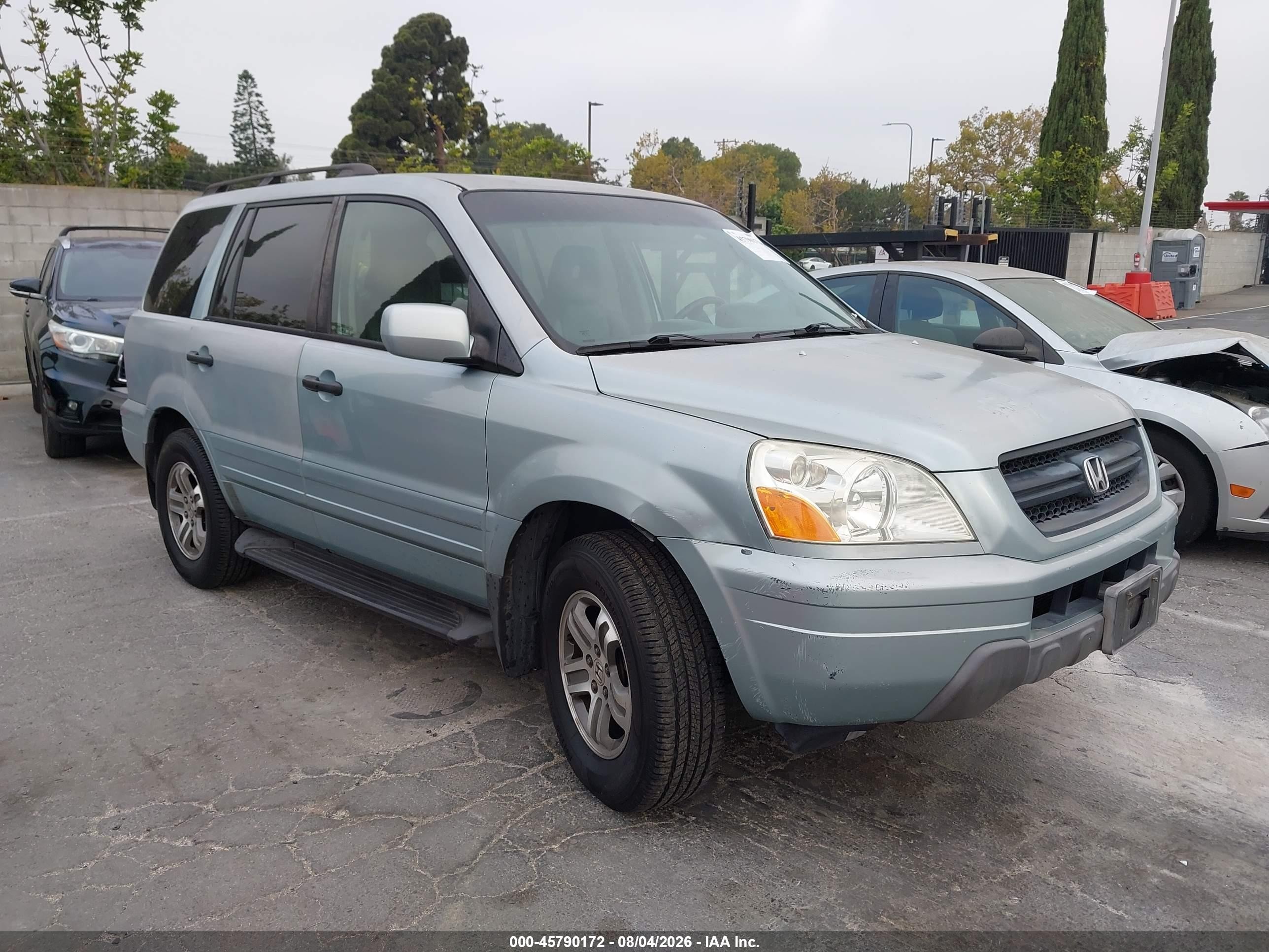 2003 Honda Pilot Ex-l Light Blue vin: 2HKYF18563H537695