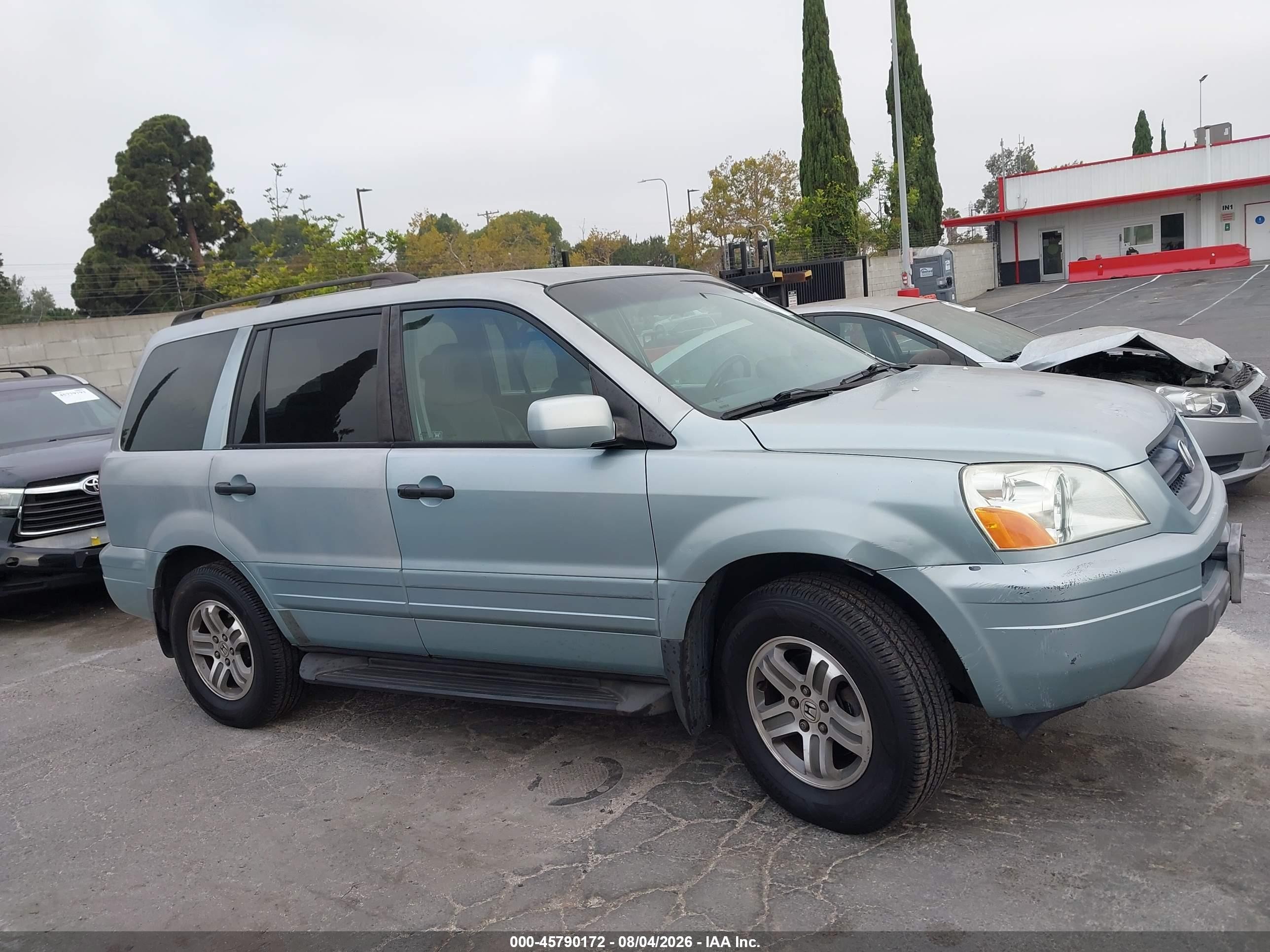 2003 Honda Pilot Ex-l Light Blue vin: 2HKYF18563H537695